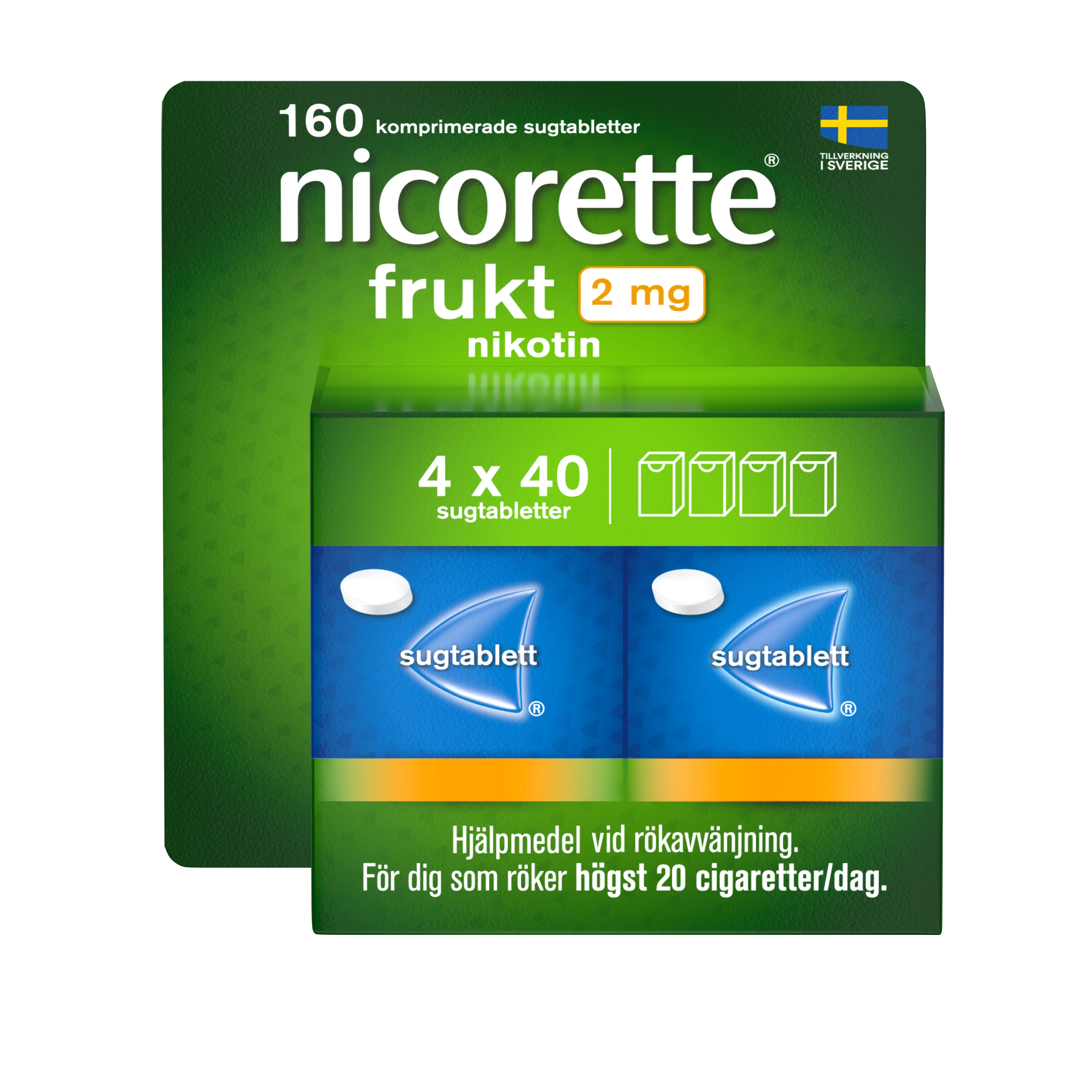 Nicorette Frukt sugtablett 2mg, 160 st - Nikotintabletter