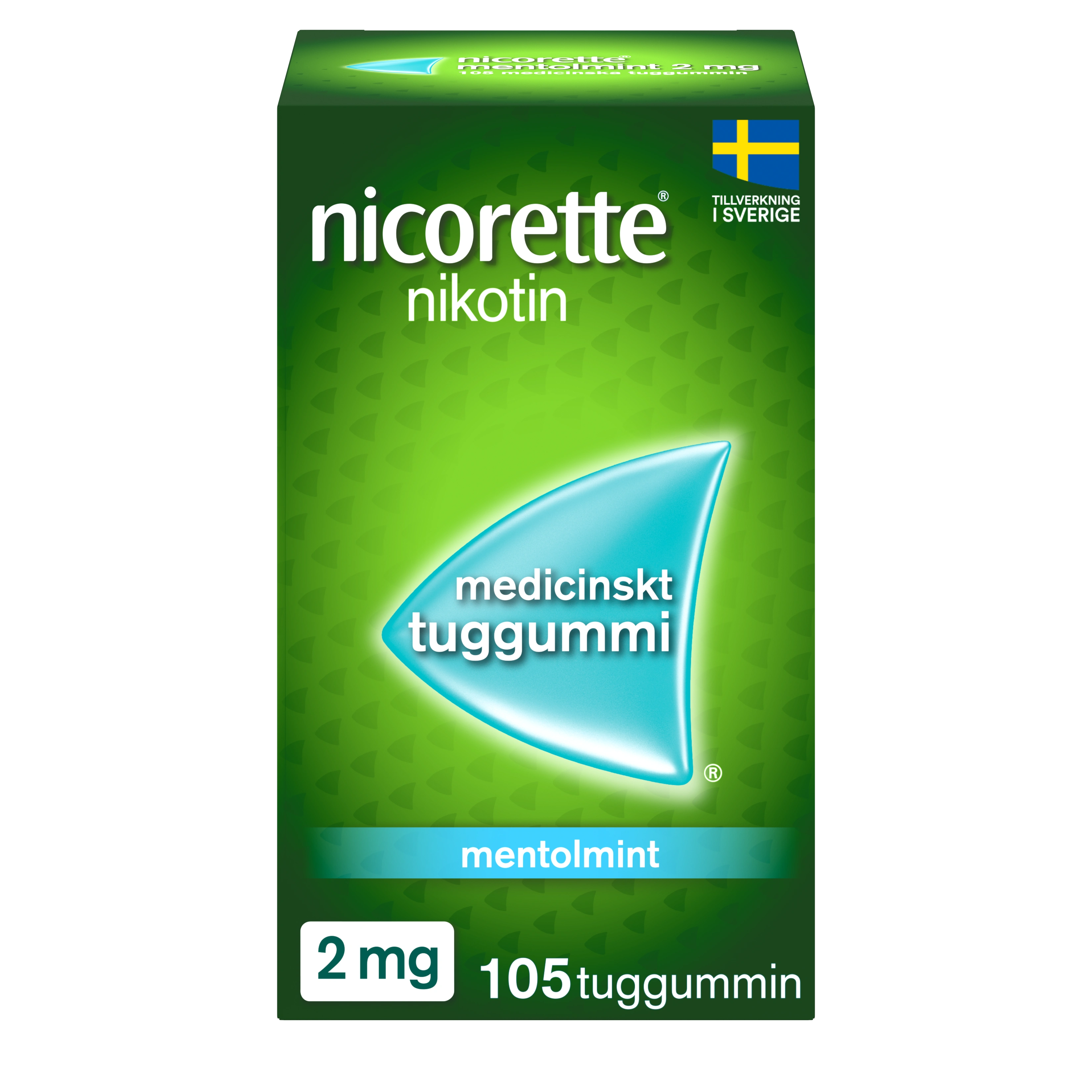 Nicorette Mentolmint medicinskt tuggummi 2 mg 105 st - Nikotintuggummi