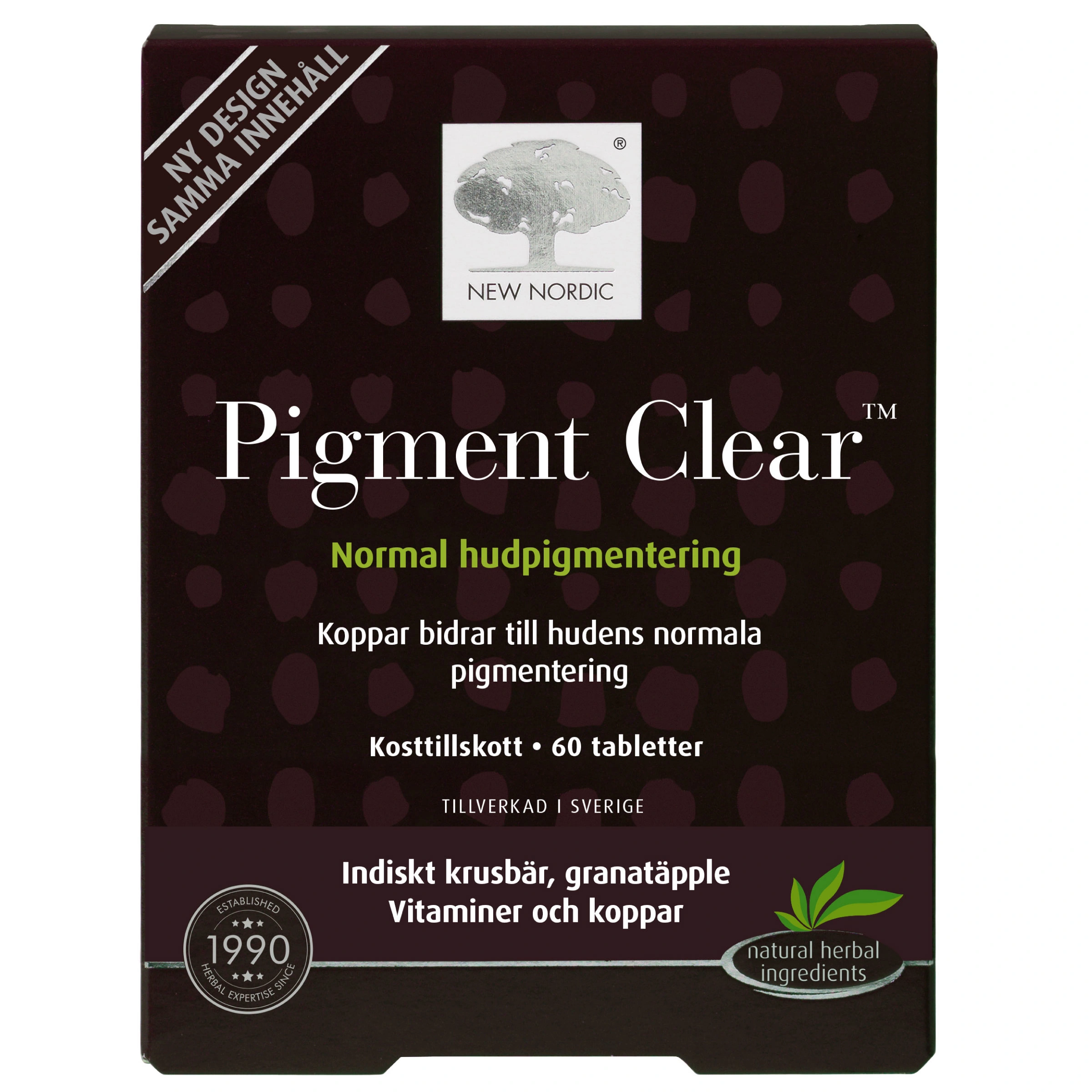 New Nordic Skin Care Pigment Clear 60 st - Kosttillskott för hår, hud & naglar