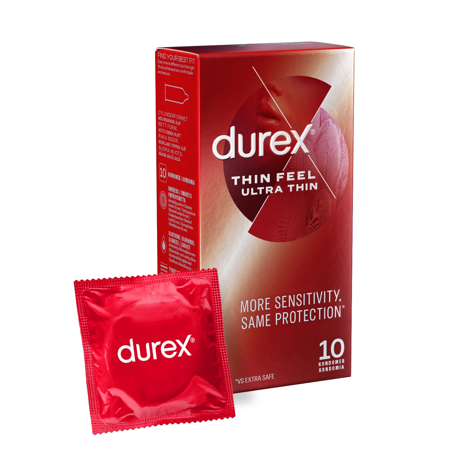 Durex Thin Feel Ultra Thin Kondom 10 st - Kondomer