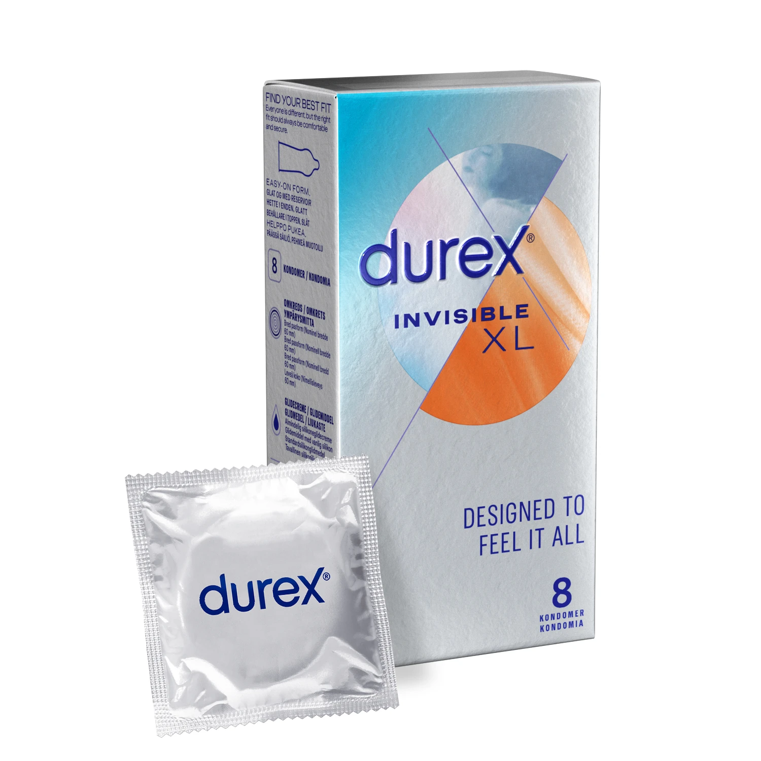 Durex Invisible XL Kondomer 8 st - Stora kondomer