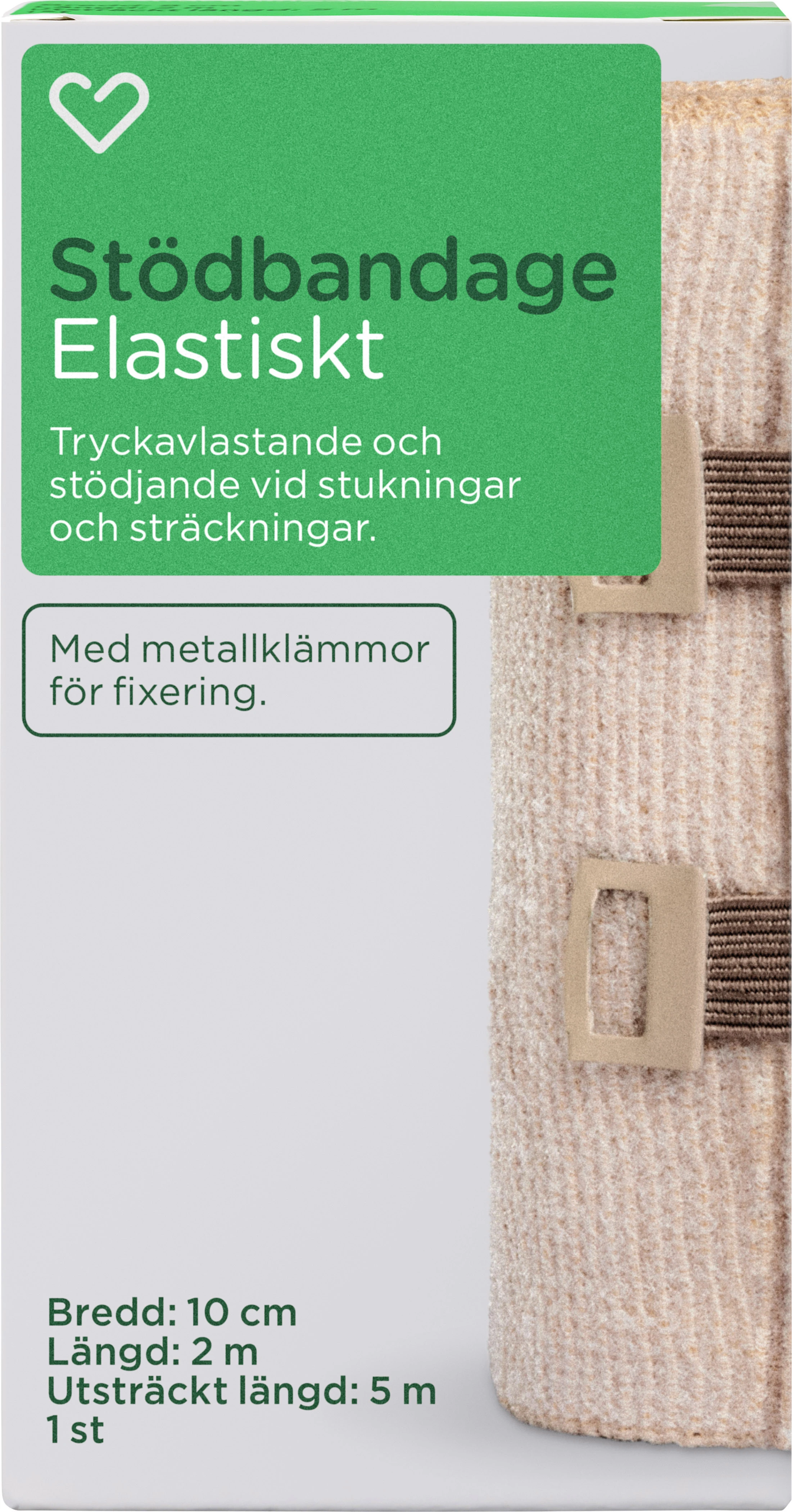 Hjärtats Stödbandage Elastiskt 10cm x 5m 1st - Förband