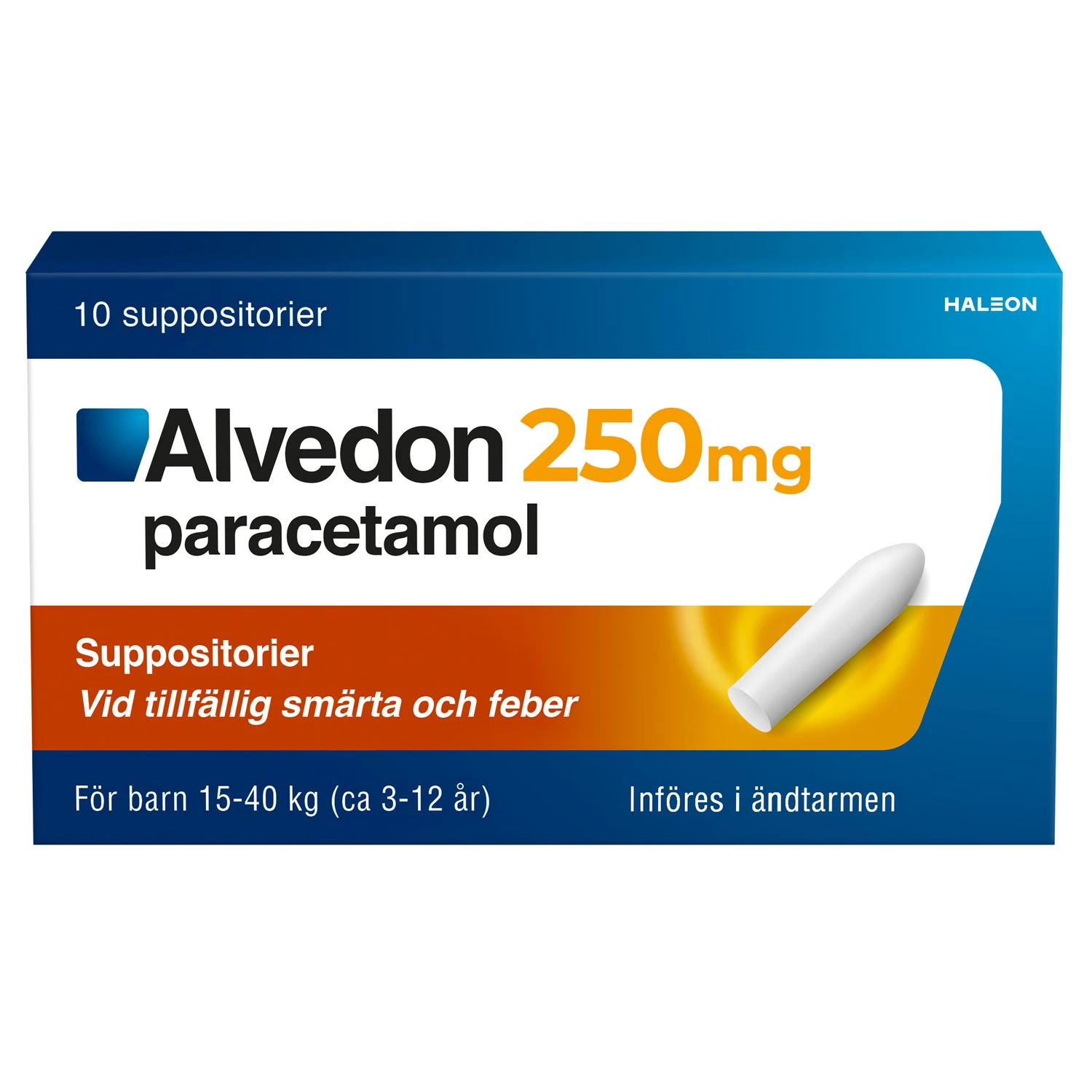 Alvedon suppositorium 250 mg 10 st - Tandvärk