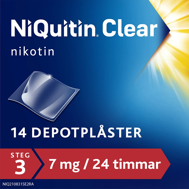 NiQuitin Clear Depotplåster 7mg/24timmar Plåster, 14st - Nikotinplåster