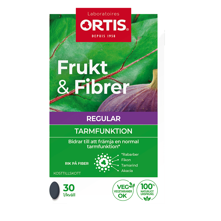 Frukt & Fibrer Tablett 30 st - Kosttillskott för mage