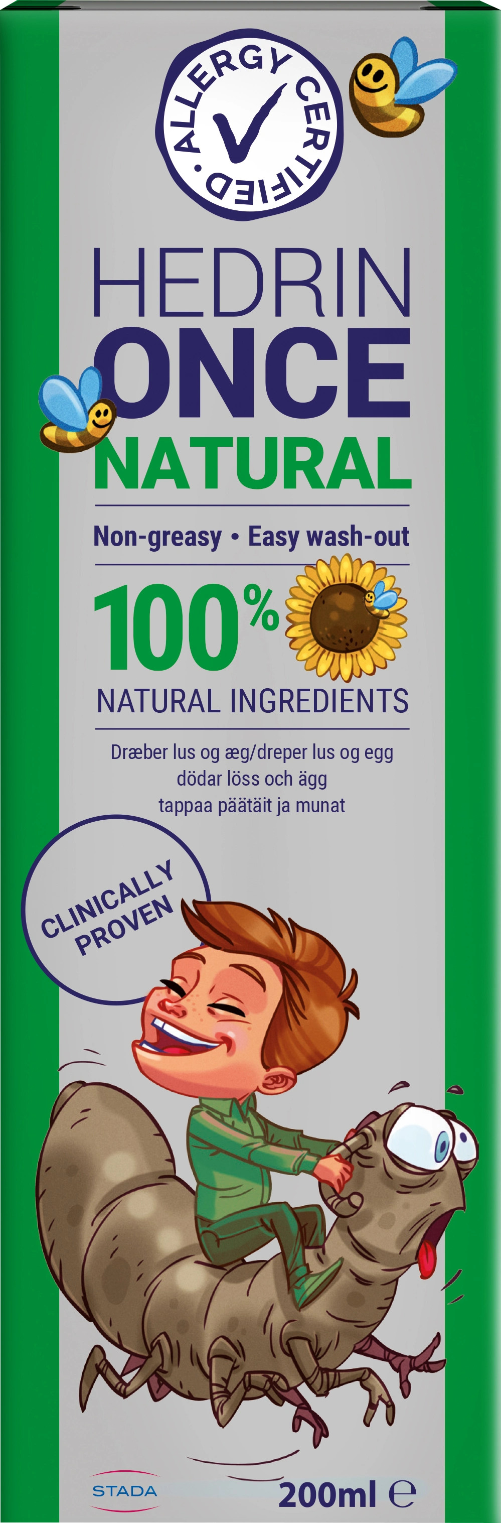 Hedrin Once Natural 200 ml - Lusschampo för barn