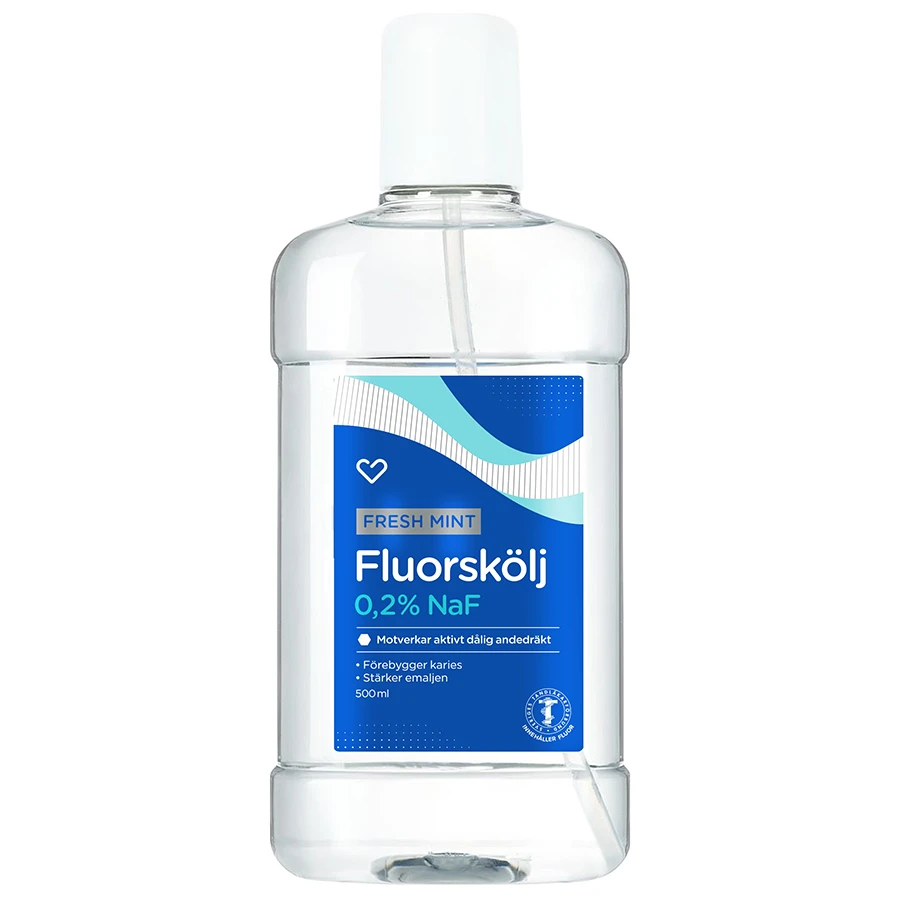 Hjärtats Flourskölj Fresh Mint 500 ml - Kariesförebyggande
