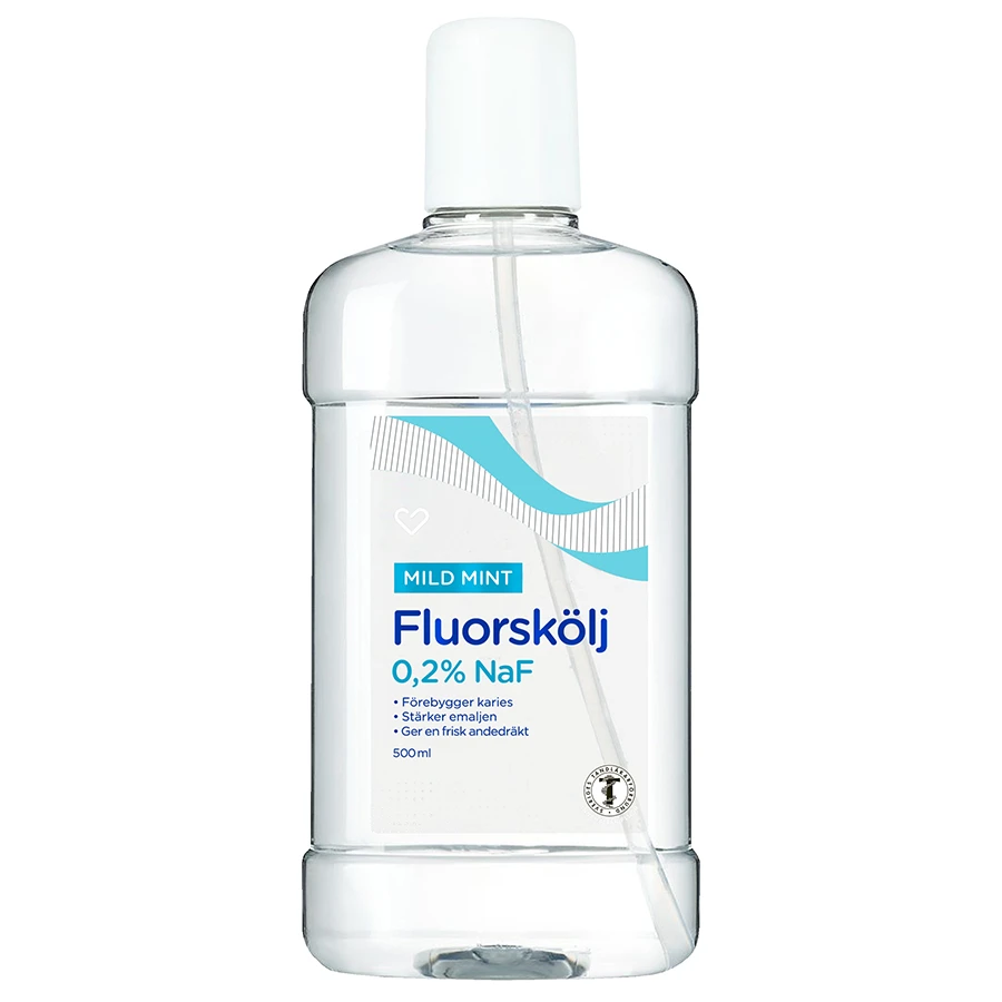 Hjärtats Fluorskölj Mild Mint 500 ml - Kariesförebyggande