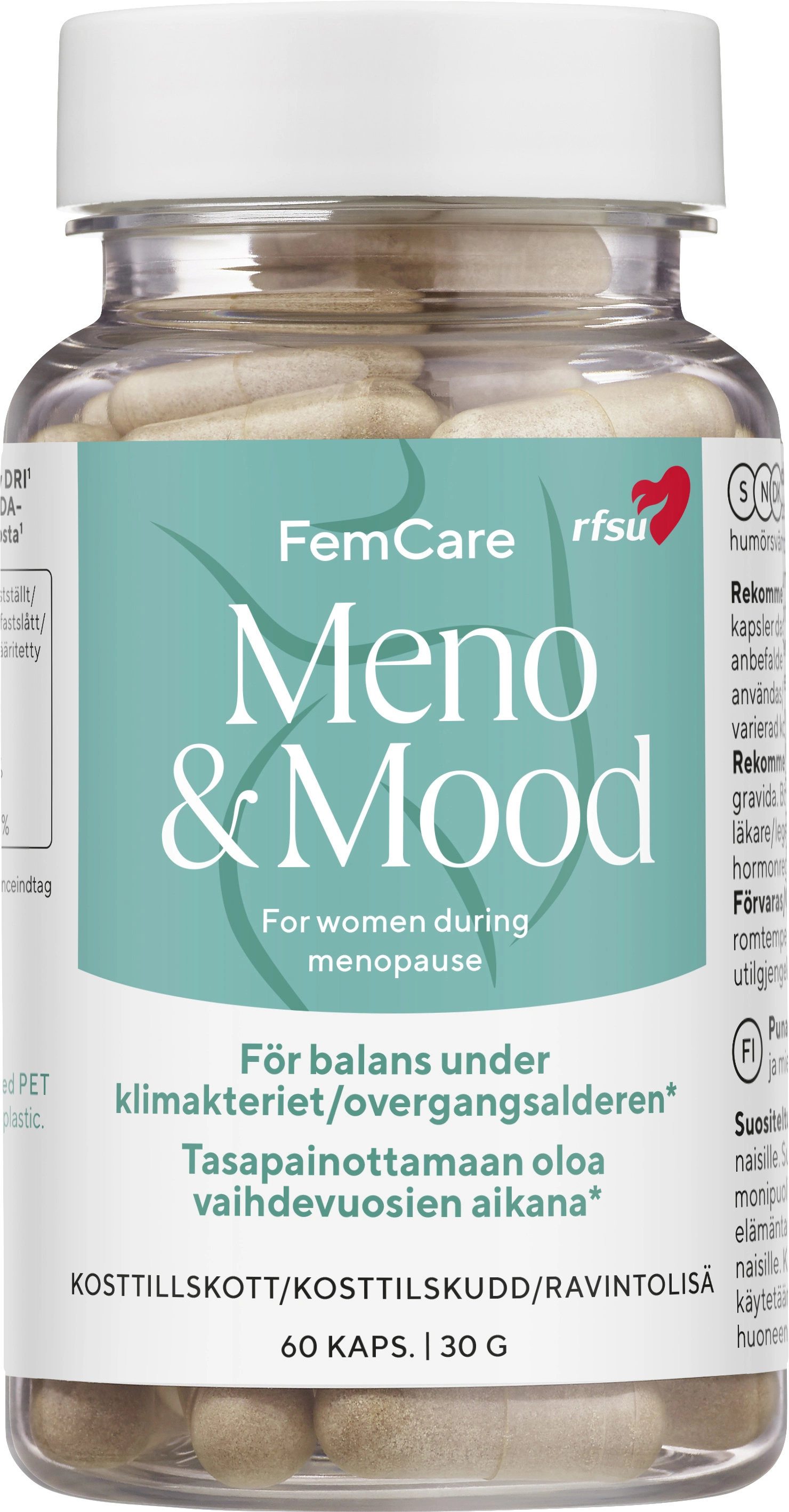 RFSU Femcare Meno&Mood 60 kapslar - Kosttillskott vid klimakteriet