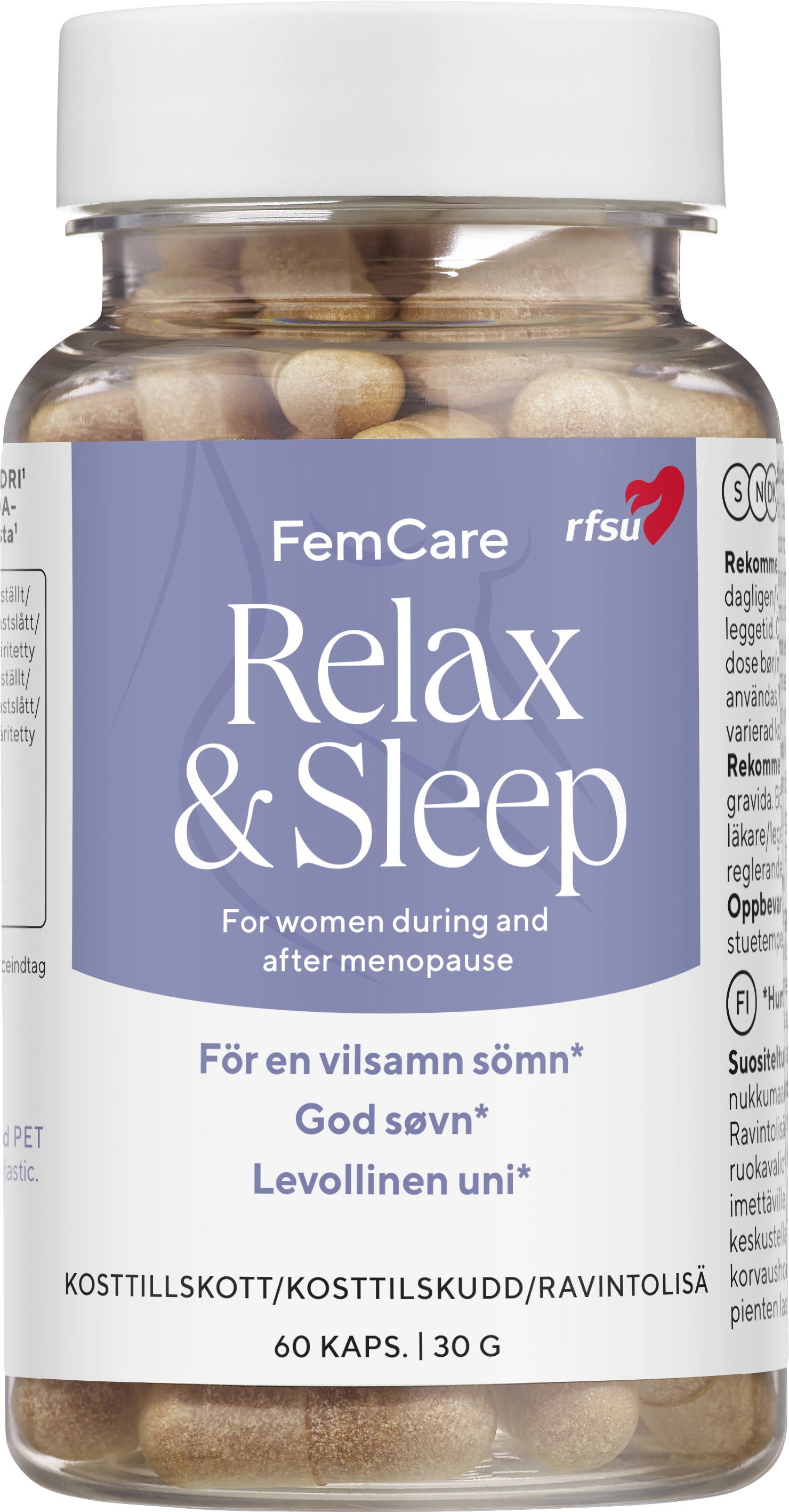 RSFU Femcare Relax&Sleep 60 kapslar - Kosttillskott vid klimakteriet