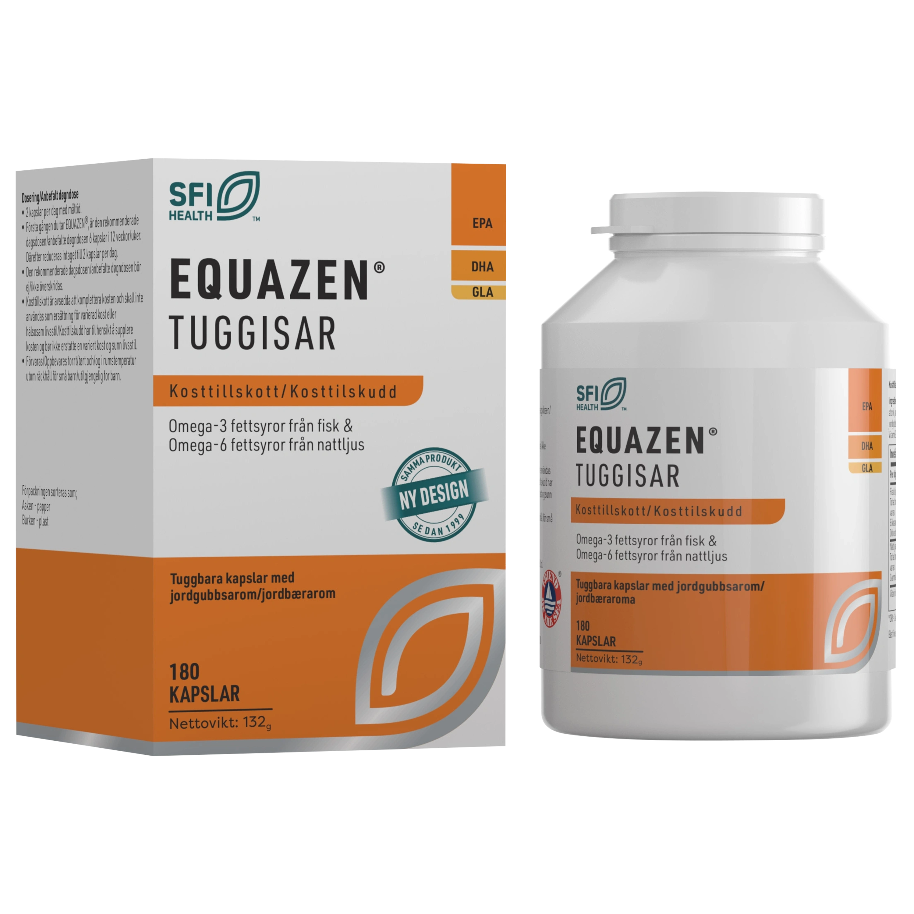 Equazen Tuggisar Jordgubbssmak Tuggkapslar 180 st - Omega 3