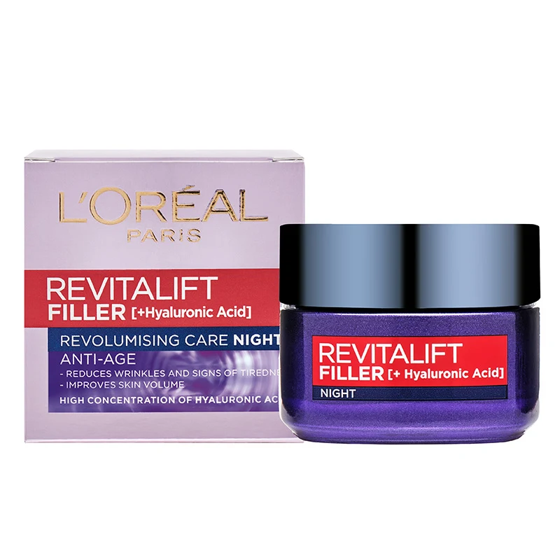 L'Oréal Paris Revitalift Filler [Hyaluronic Acid] Replumping Care Night 50 ml - Ansiktskräm - nattkräm