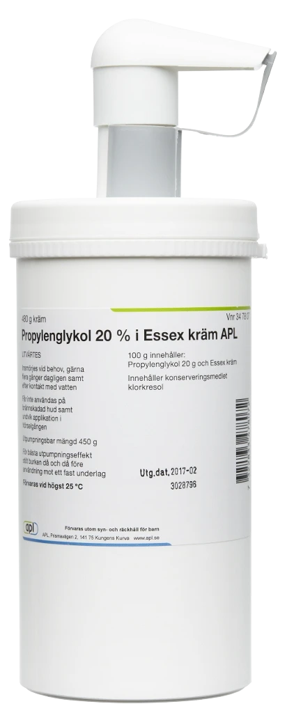 Propylenglykol i Essex kräm APL 20% 480 g - Torr hud