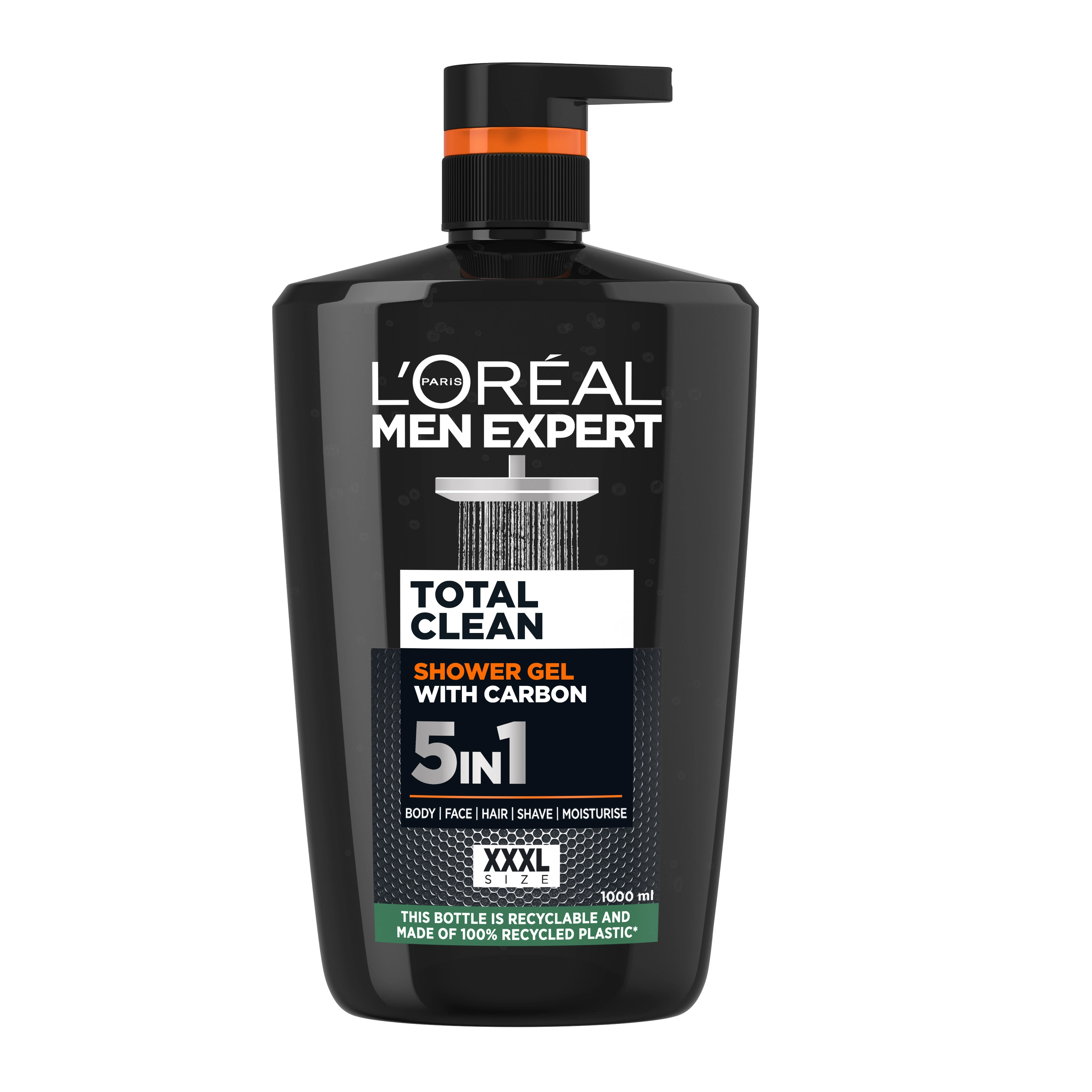 L'Oréal Paris Men Expert Pure Carbon Total Clean Carbon Shower Gel 1000 ml - Duschkräm & duschgel för män