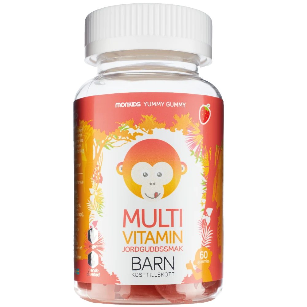 Monkids Multivitamin Barn Jordgubb 60 st - Multivitaminer för barn