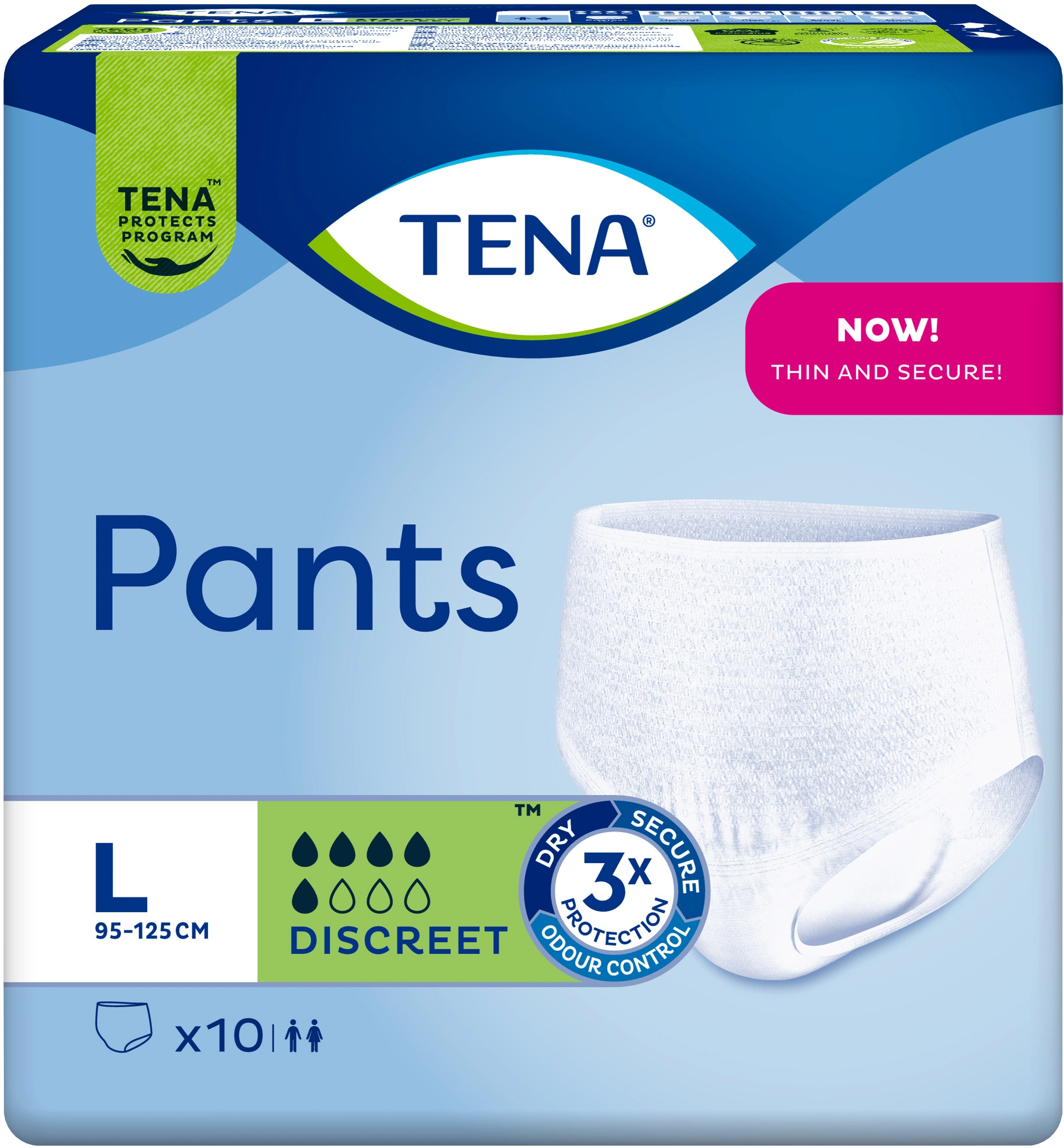 TENA Pants Discreet Large 10 st - Inkontinensskydd för män