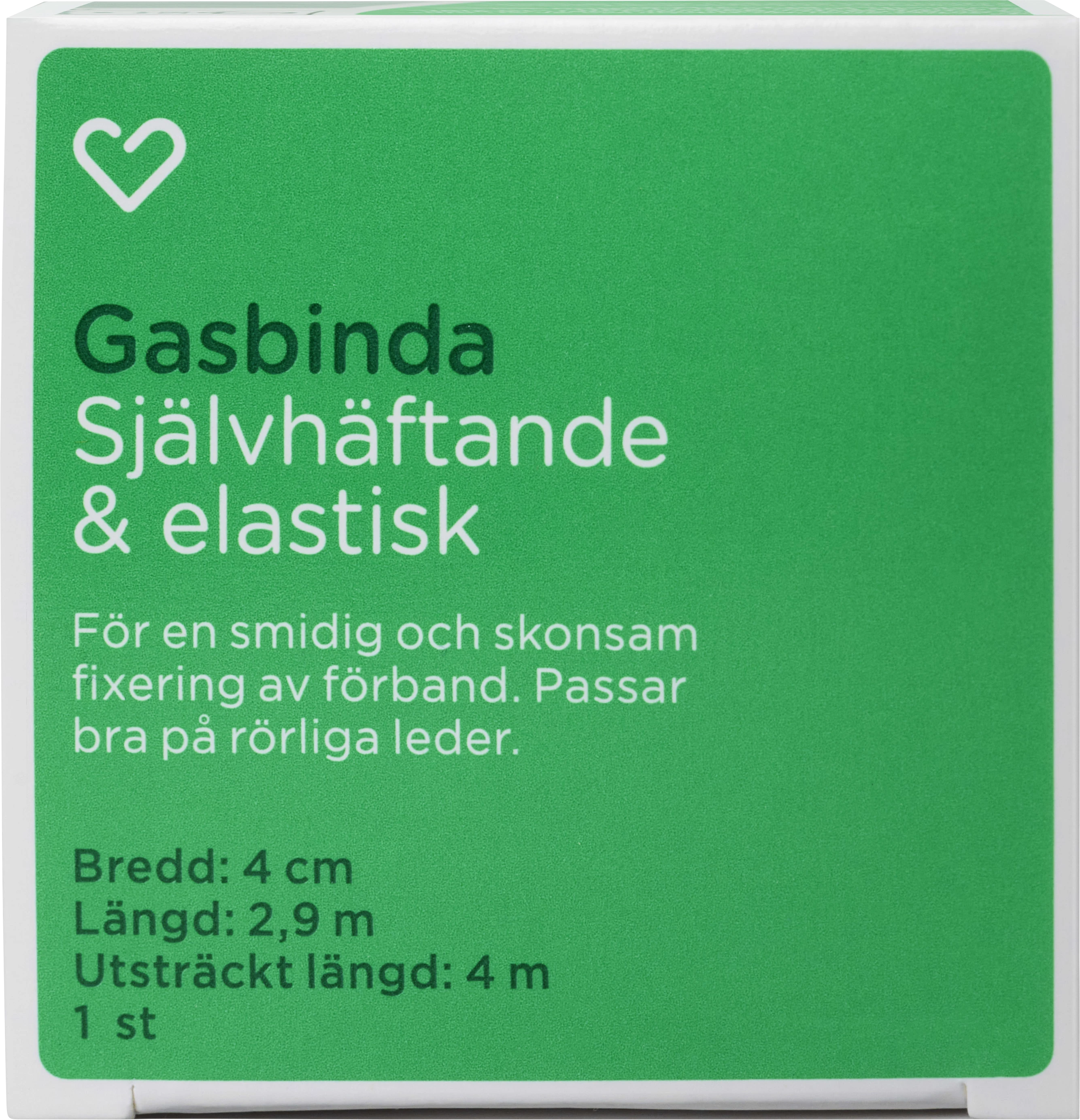 Hjärtats Gasbinda Självhäftande 4cm x 4m 1st