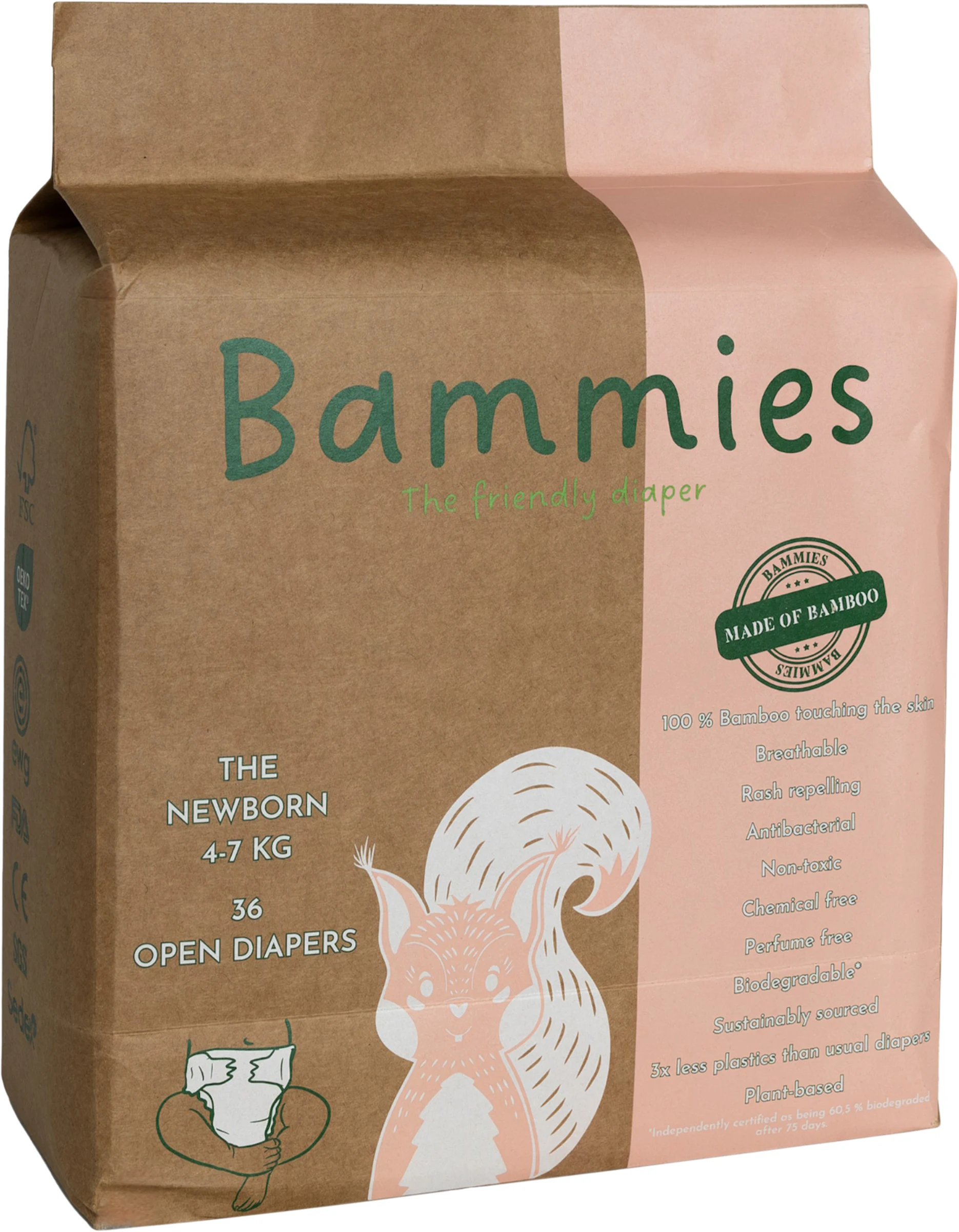 Bammies Bambublöjor The Newborn 4-7 kg 36 st - Blöjor för nyfödda