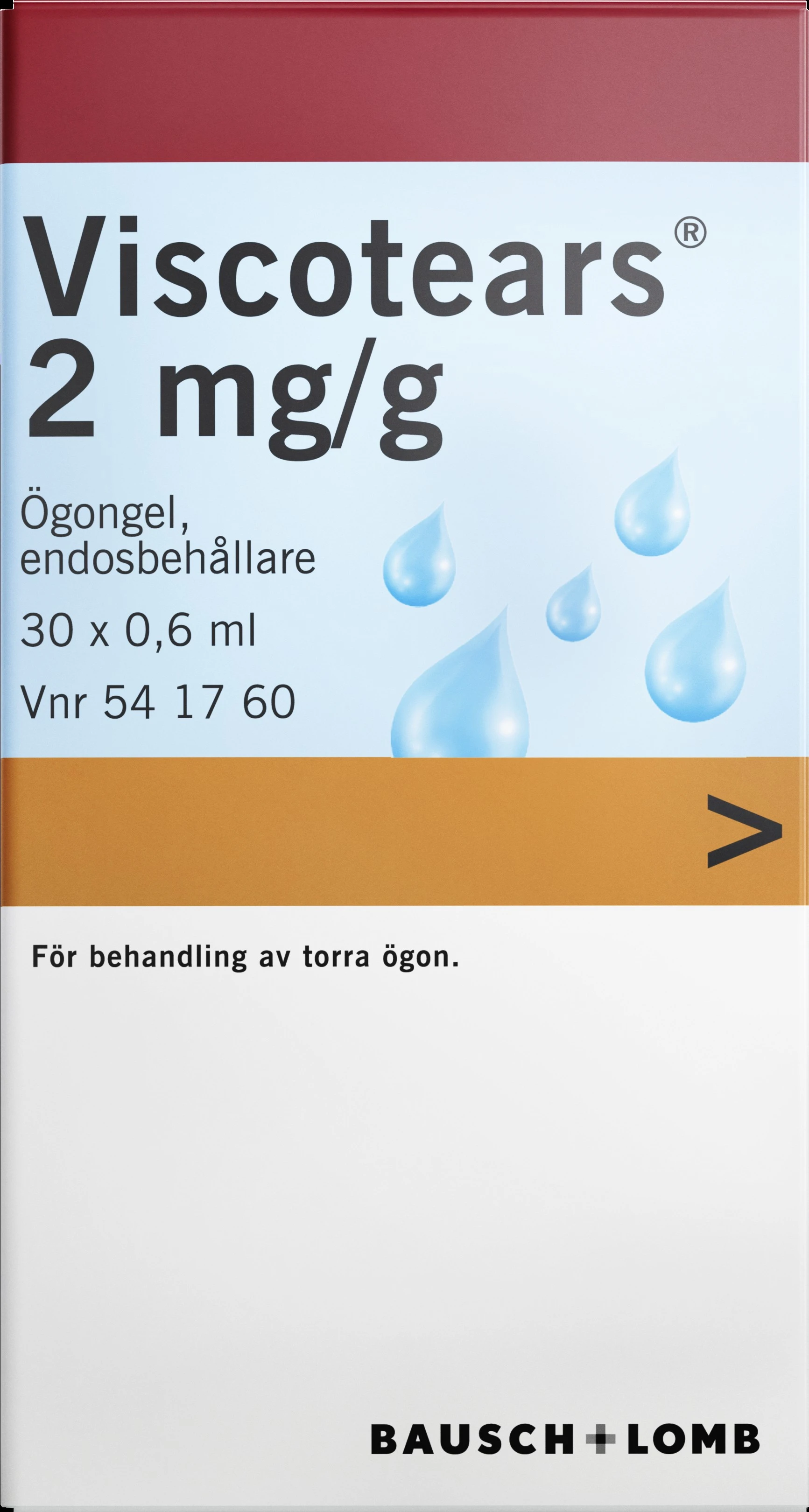 Viscotears ögongel i endosbehållare 2 mg/g 30x0,6 ml - Ögondroppar för torra ögon