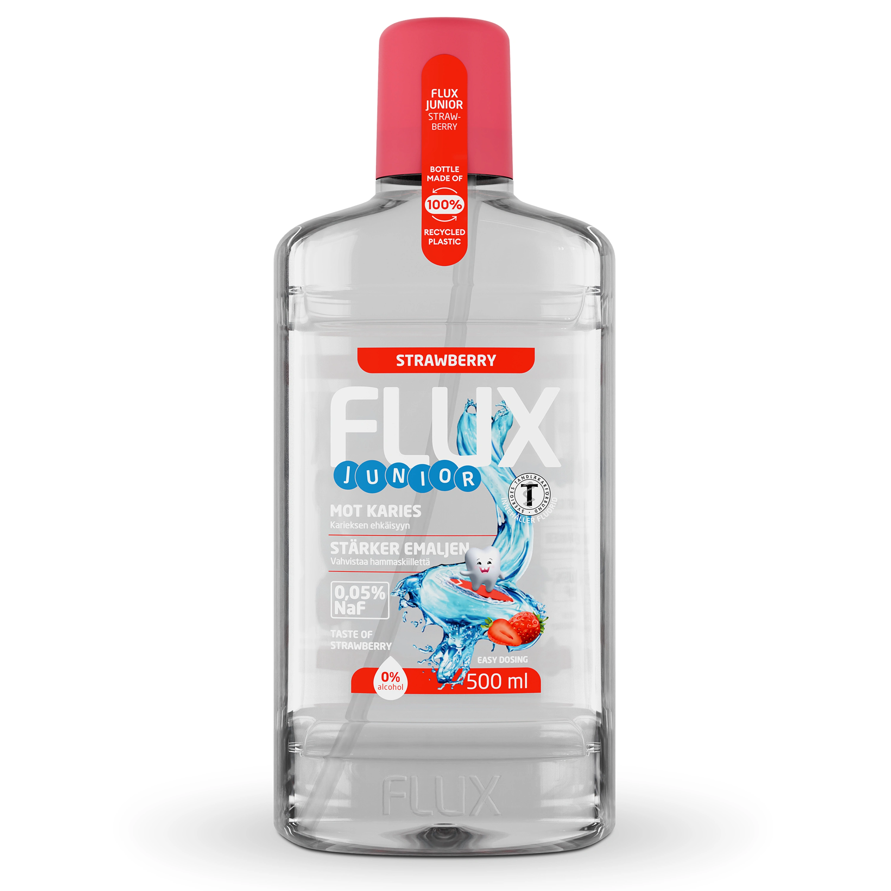 Flux Junior jordgubb 500 ml - Munskölj för barn