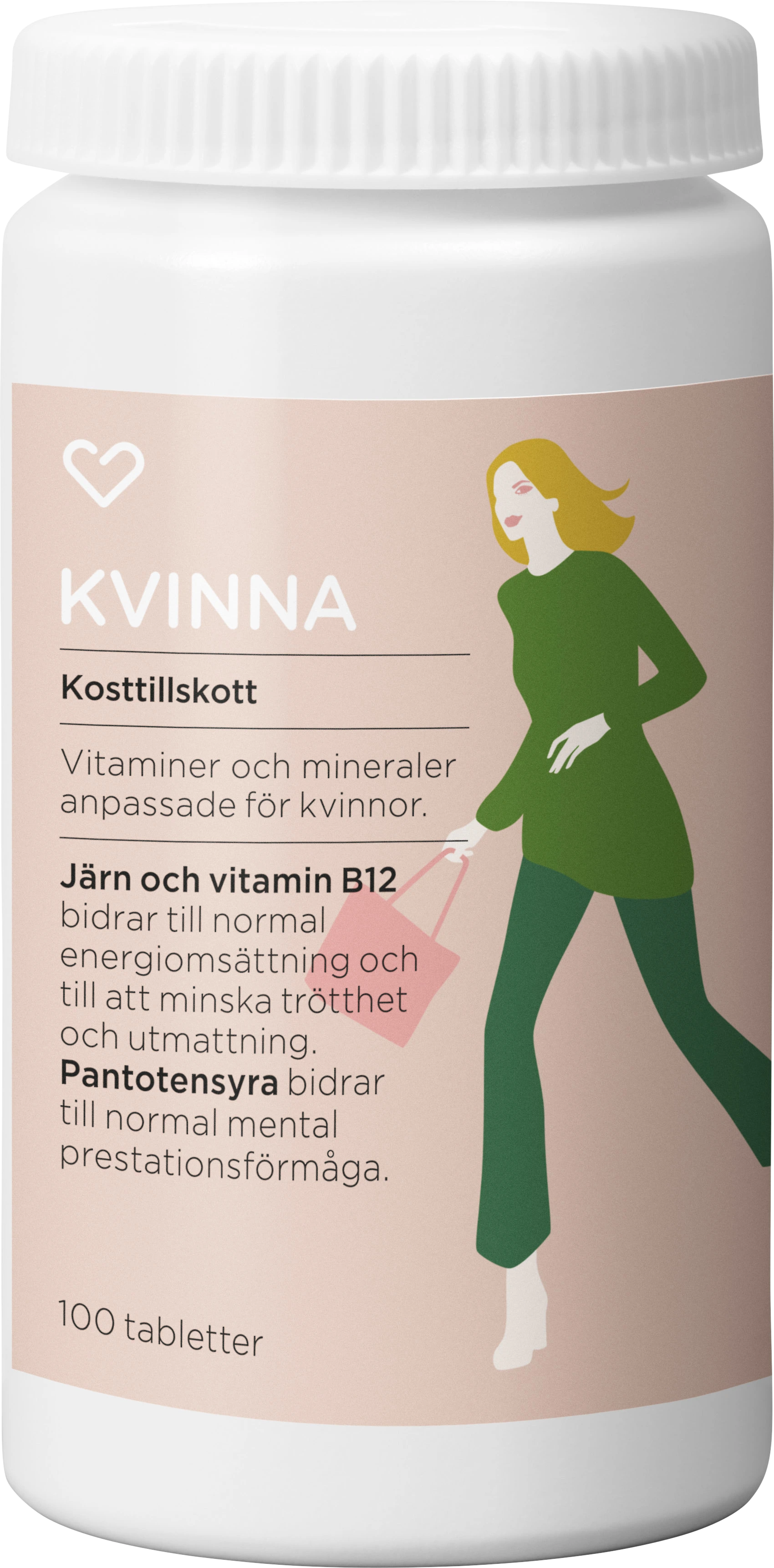 Hjärtats Multivitamin Kvinna Tablett 100st - Kosttillskott för kvinnor