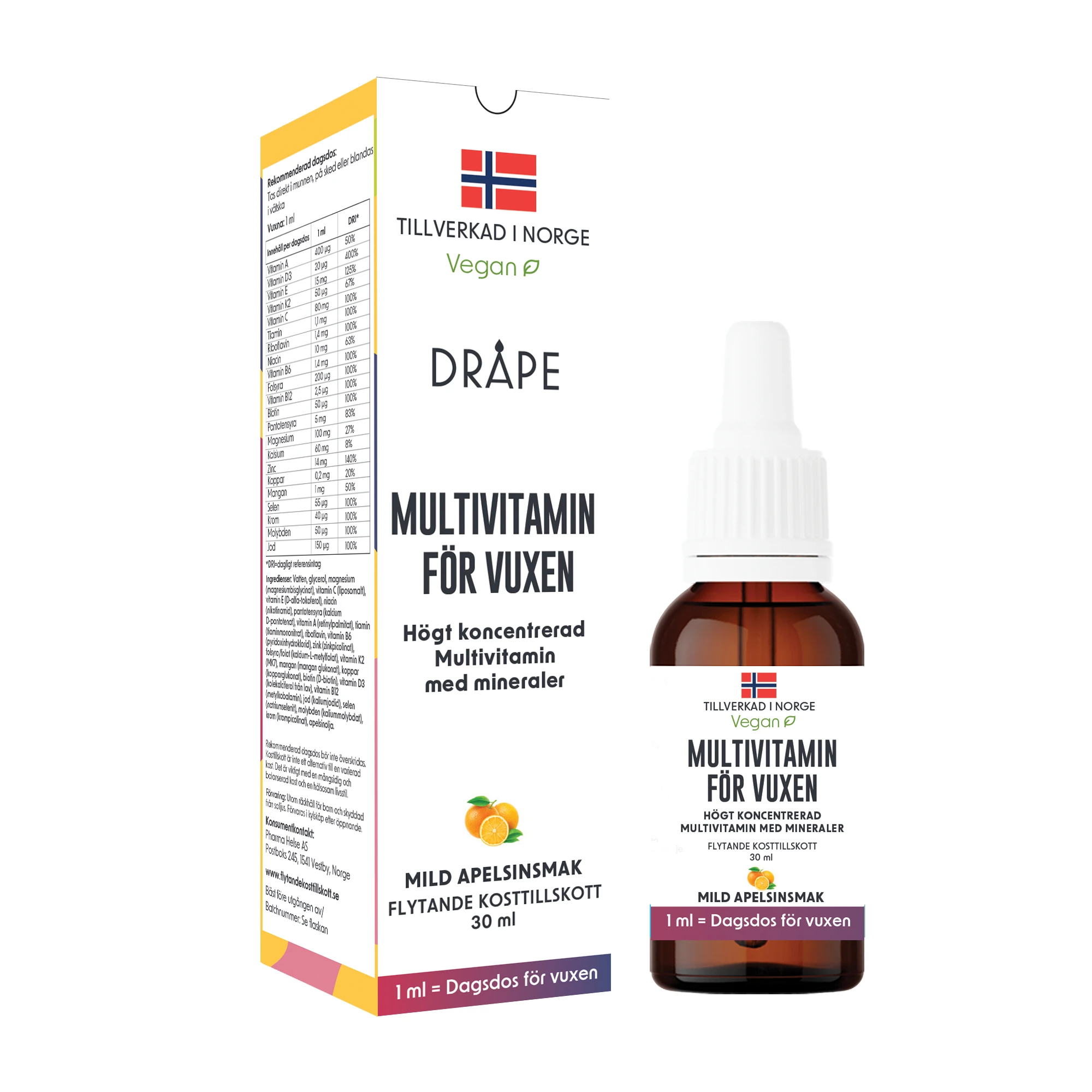 Dråpe Multivitamin Vuxen Droppar 30 ml - Multivitamin