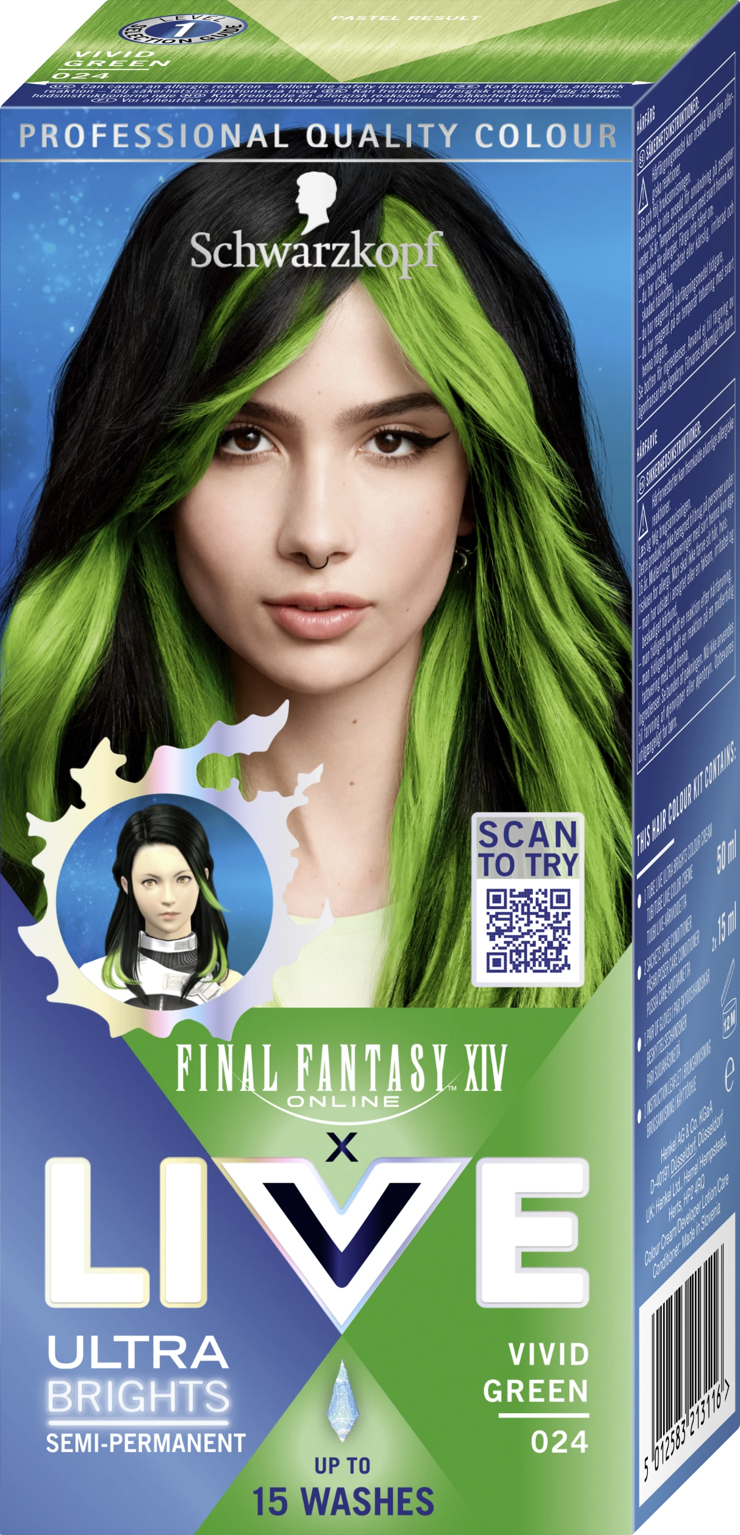 Schwarzkopf LIVE Ultra Brights 024 Vivid Green - Hårfärg