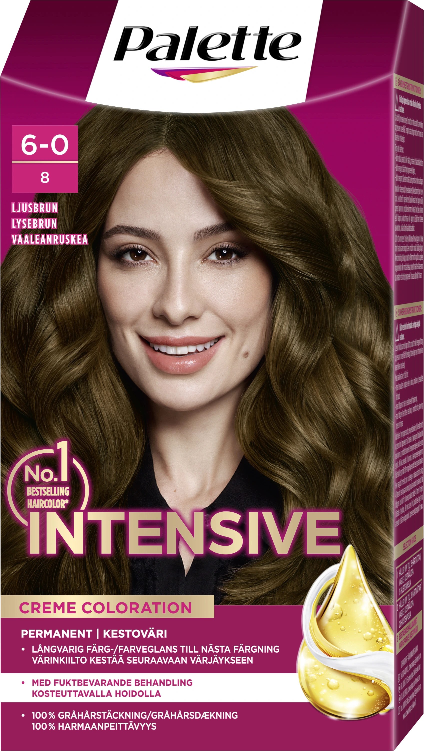 Palette Intensive Creme Coloration 6-0 Ljusbrun