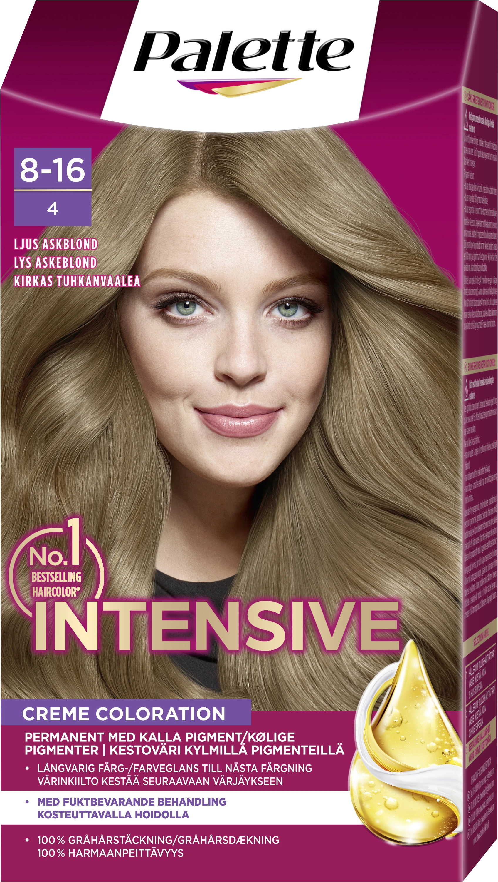Palette Intensive Creme Coloration 8-16 Ljus Askblond - Hårfärg