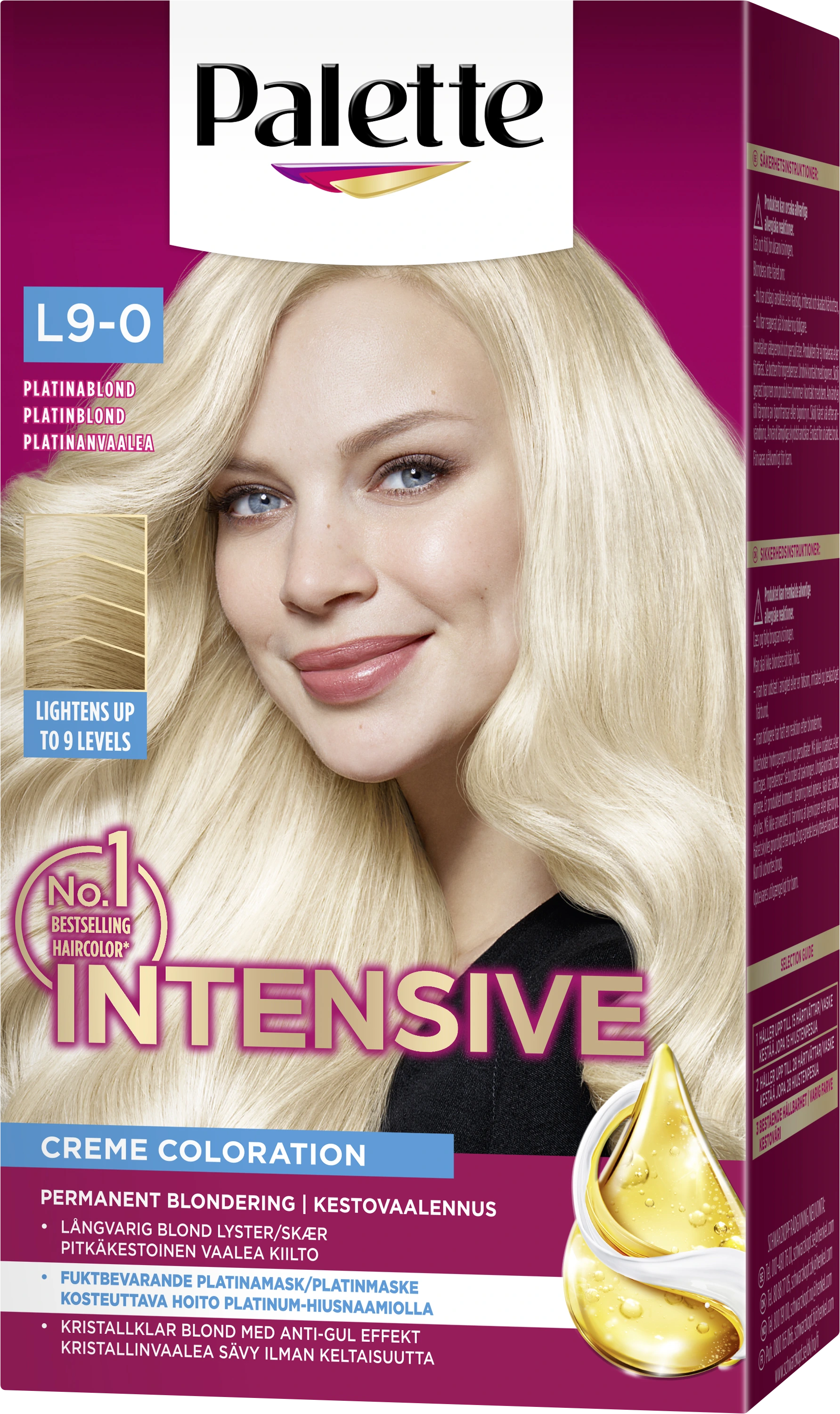 Palette Intensive Creme Coloration L9-0 Platinablond - Hårfärg