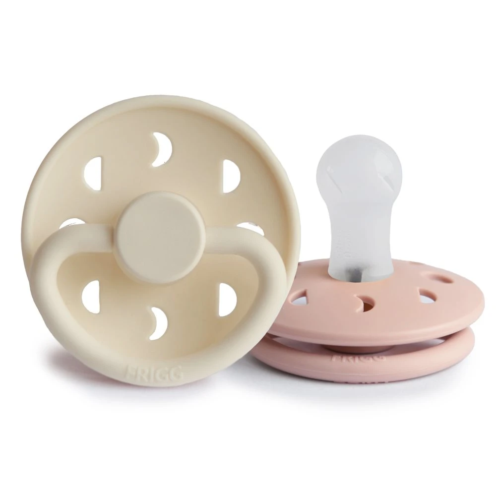 FRIGG Moon Phase Silicone 2-Pack Blush/Cream Size 1 - Napp nyfödd