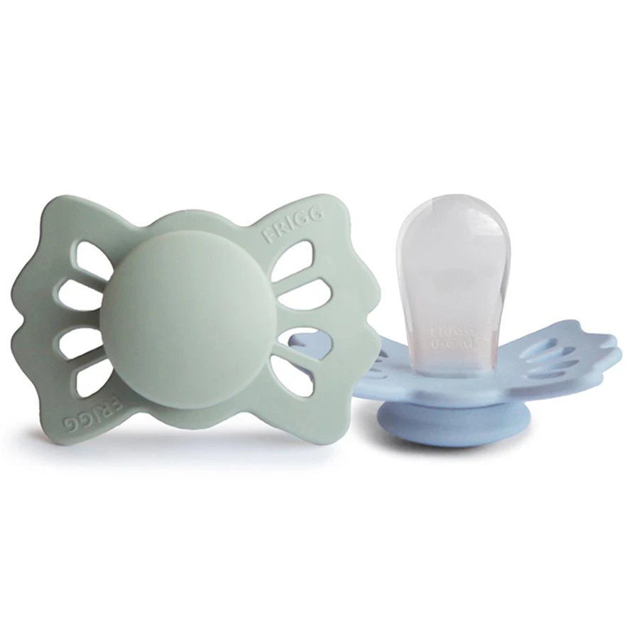 FRIGG Lucky Symmetrical Silicone 2-Pack Sage/Powder Blue Size 1 - Napp nyfödd