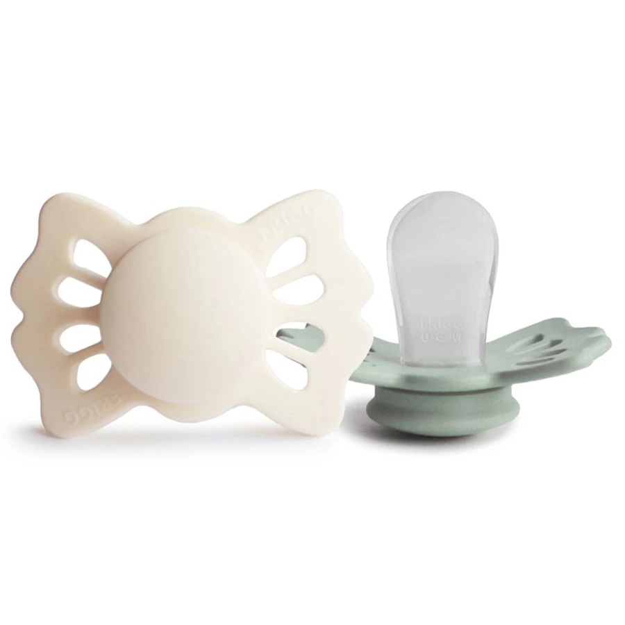 FRIGG Lucky Symmetrical Silicone 2-Pack Cream/Sage Size 1 - Napp nyfödd