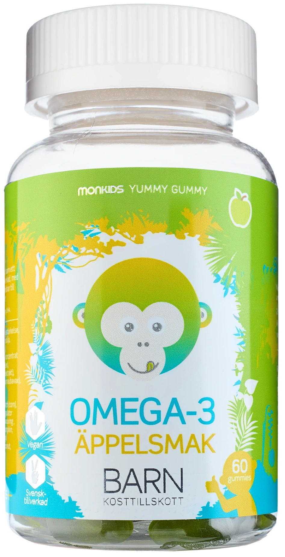 Monkids Omega-3 Barn Äpple 60 st - Omega-3 för barn