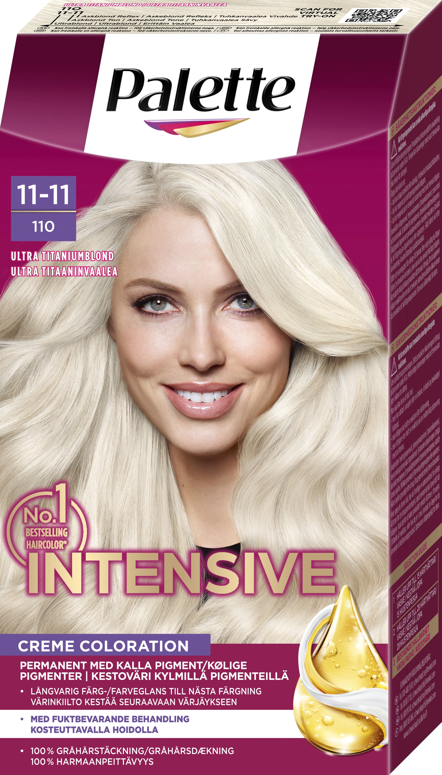 Palette Intensive Creme Coloration 11-11 Ultra Titaniumblond - Hårfärg