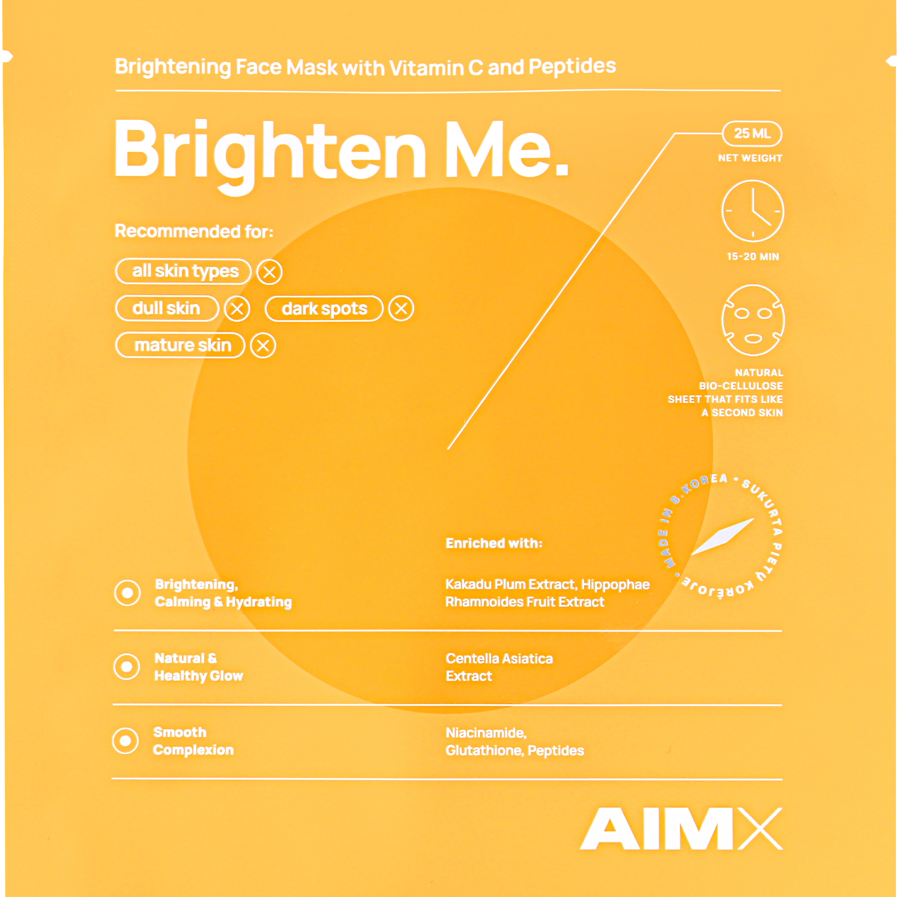 AIMX Brighten Me Face Mask with Vitamin C 25 ml - Sheet mask
