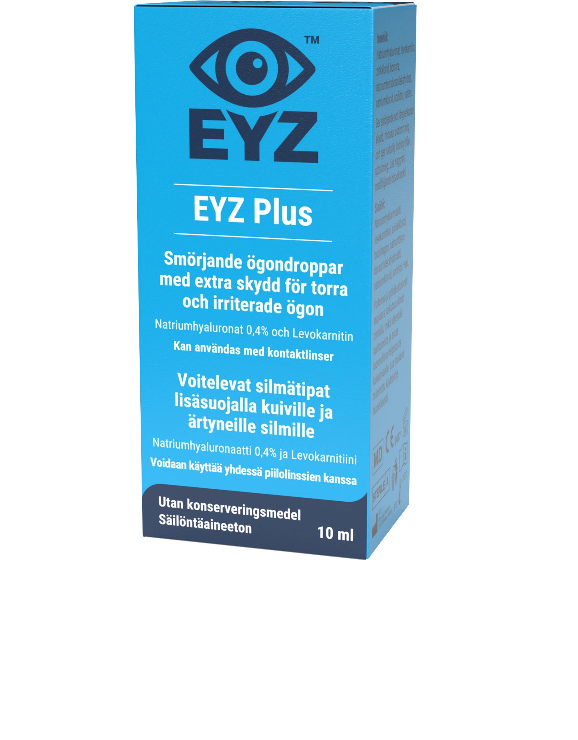 EYZ Plus Smörjande ögondroppar 10ml - Ögondroppar för röda & irriterade ögon