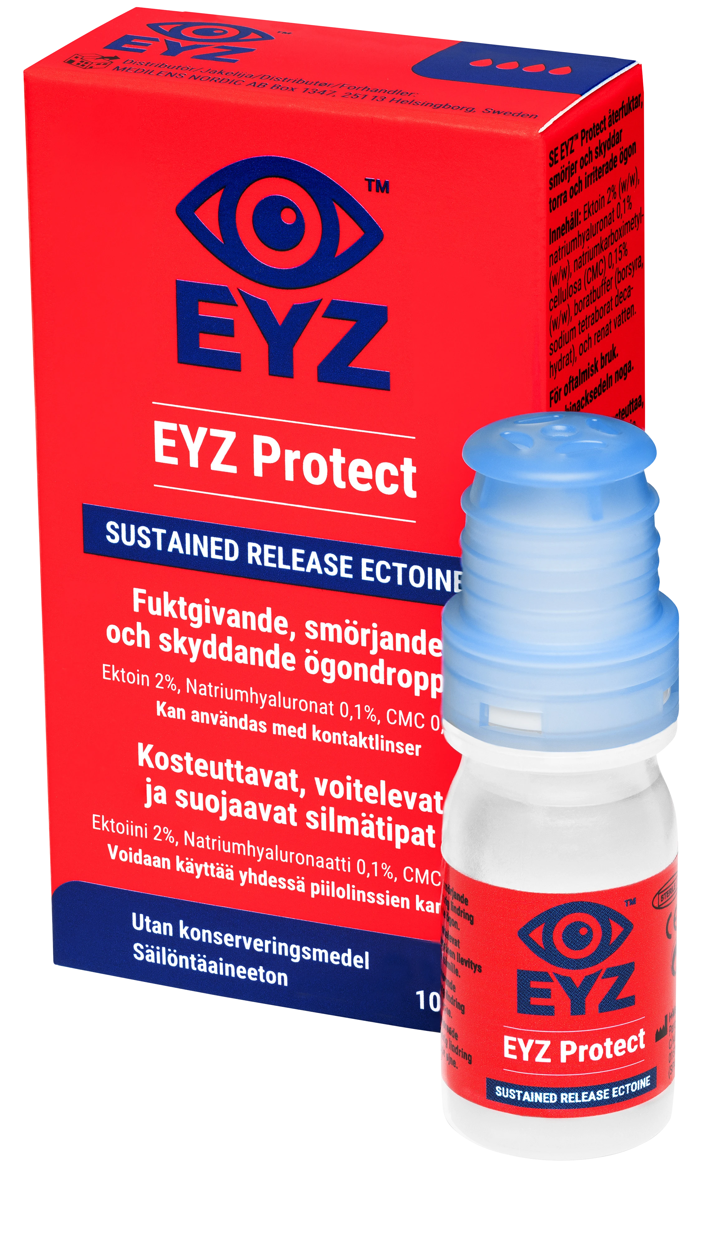 EYZ Protect Smörjande ögondroppar 10ml - Ögondroppar för röda & irriterade ögon