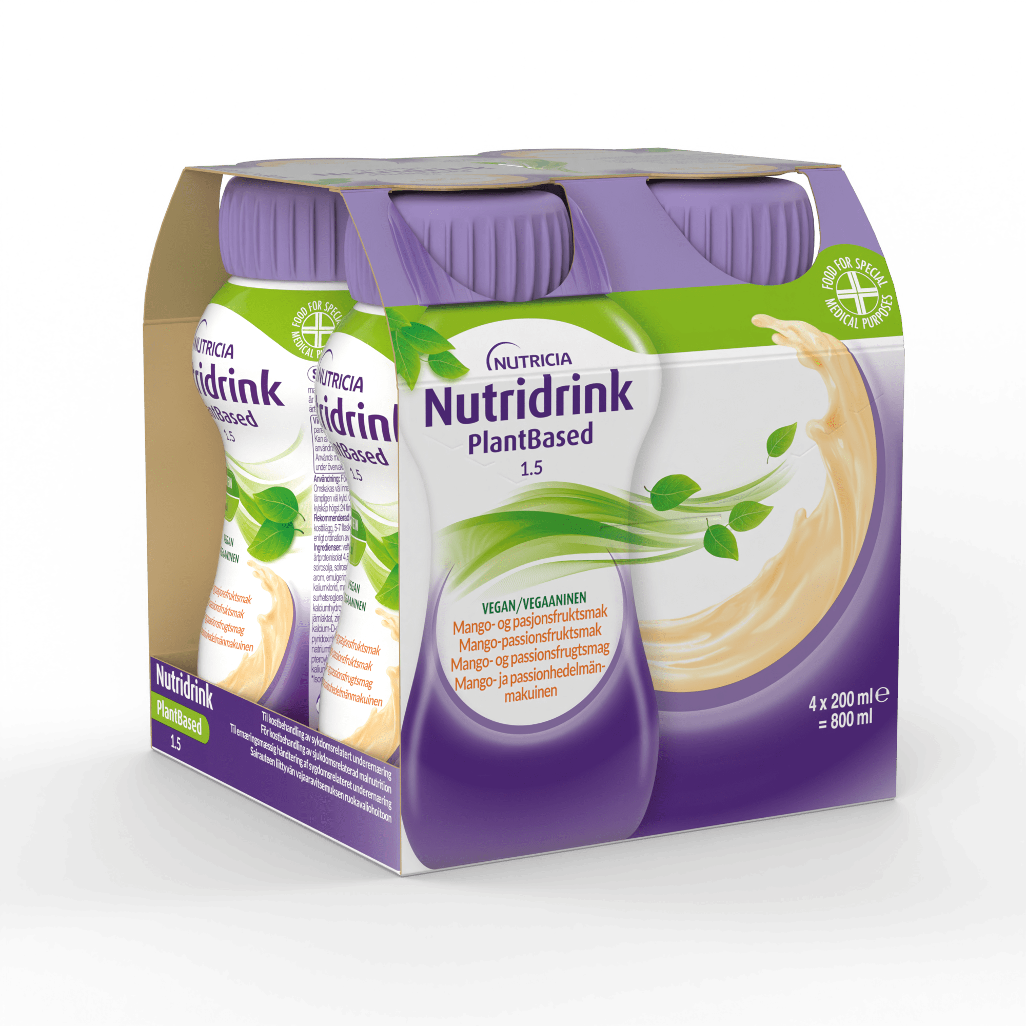 Nutridrink Plantbased Mango-Passionsfrukt 4x200 ml - Näringsdrycker
