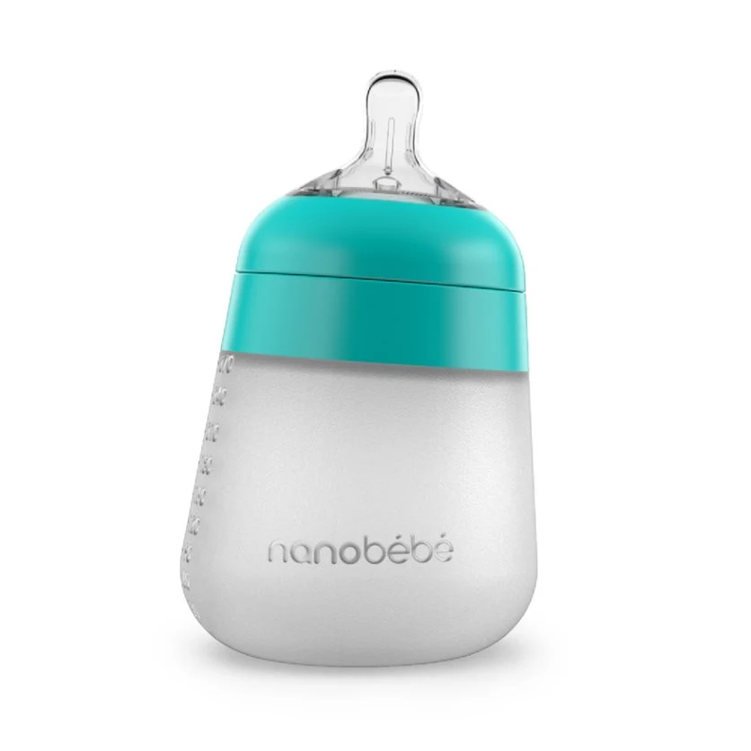 Nanobébé Flexy silikonflaska Anti-kolik 270 ml Turkos - Nappar & nappflaskor