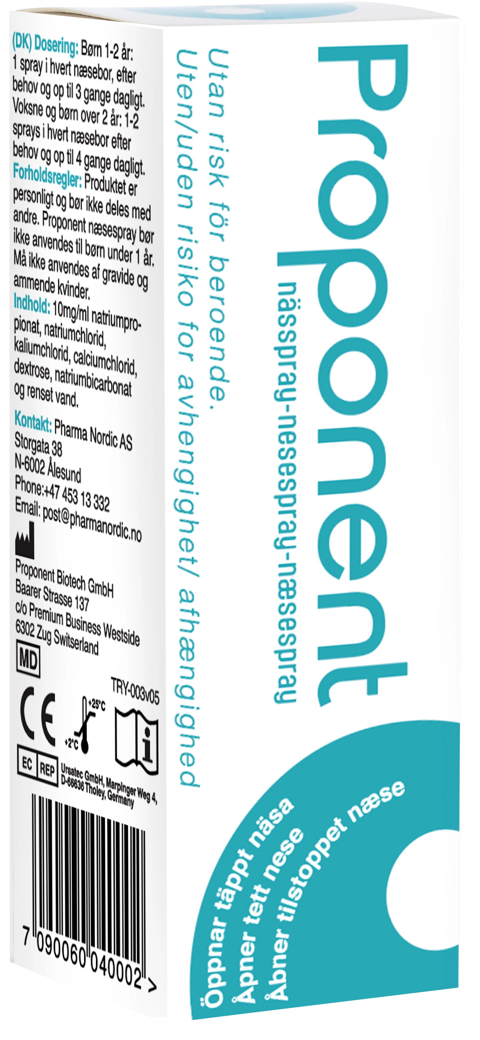 Proponent Nässpray 20 ml | Apotek Hjärtat
