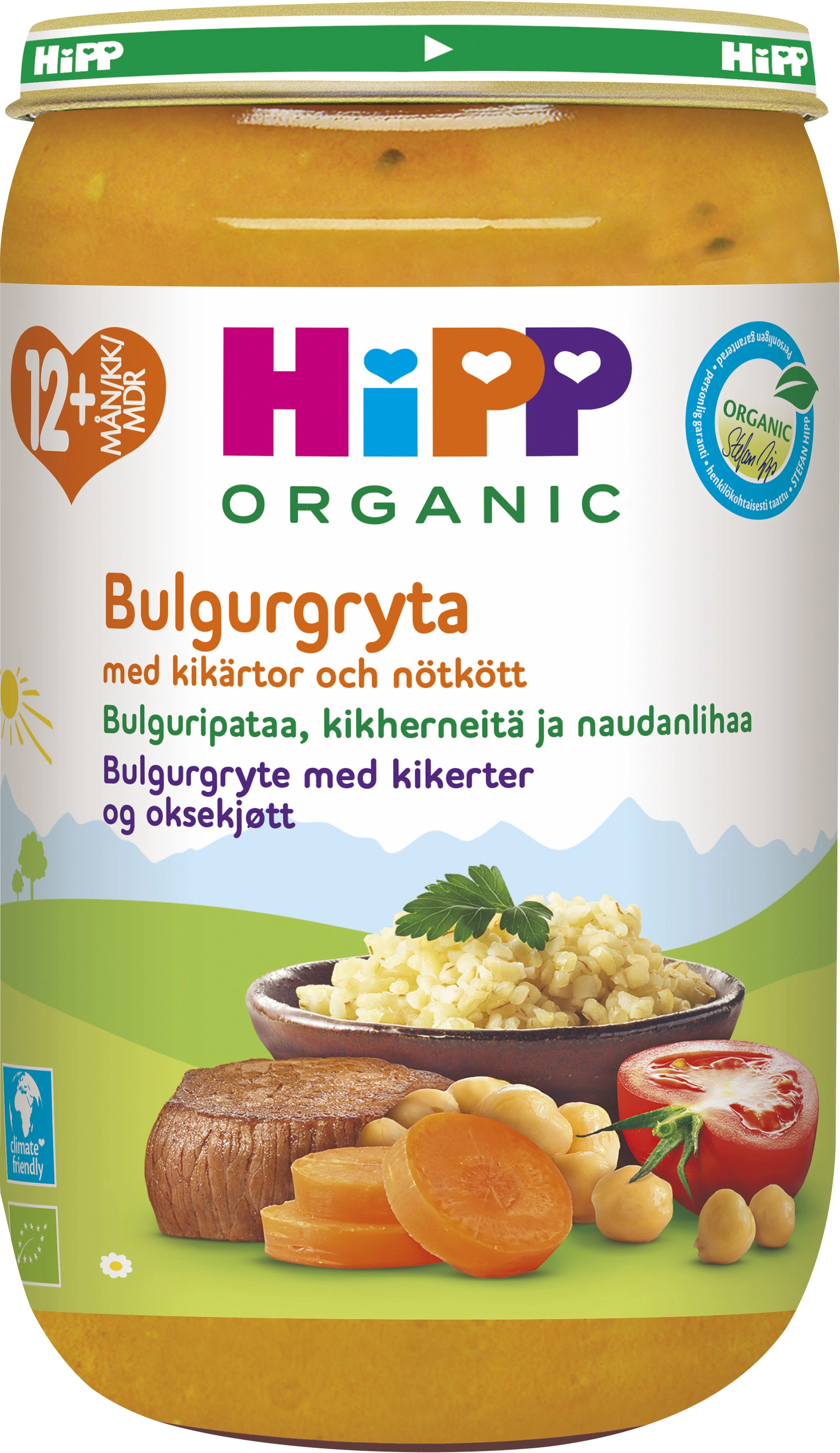 HiPP Bulgurgryta kikärtor och kött 12 mån 250g