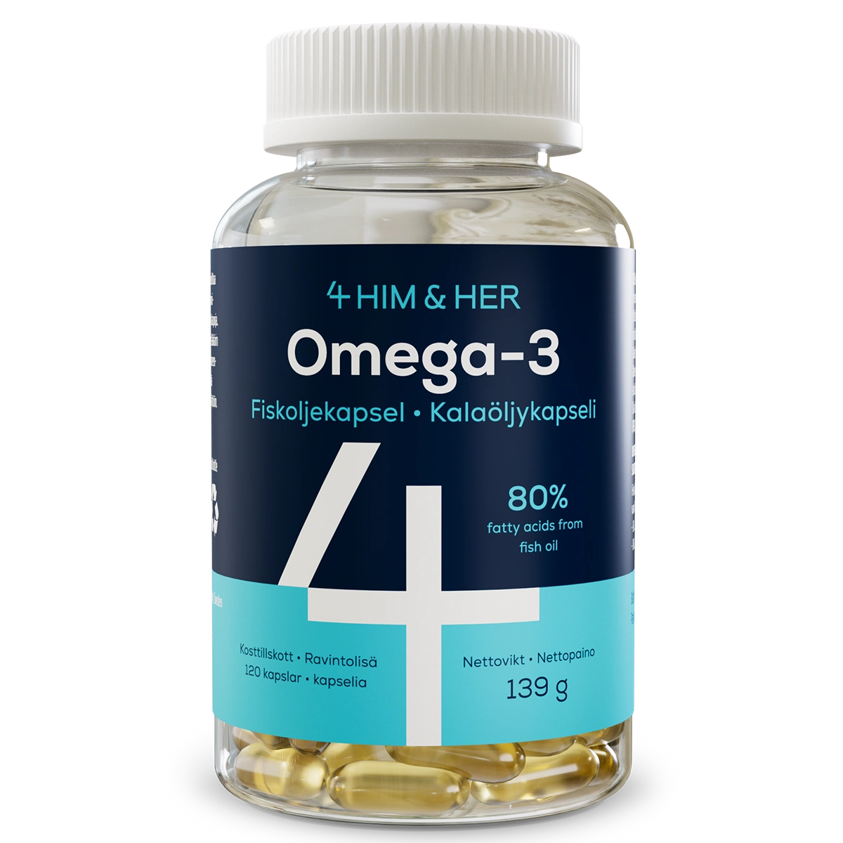 4Him&Her Omega-3 80% Fiskeoljekapsel 120 st