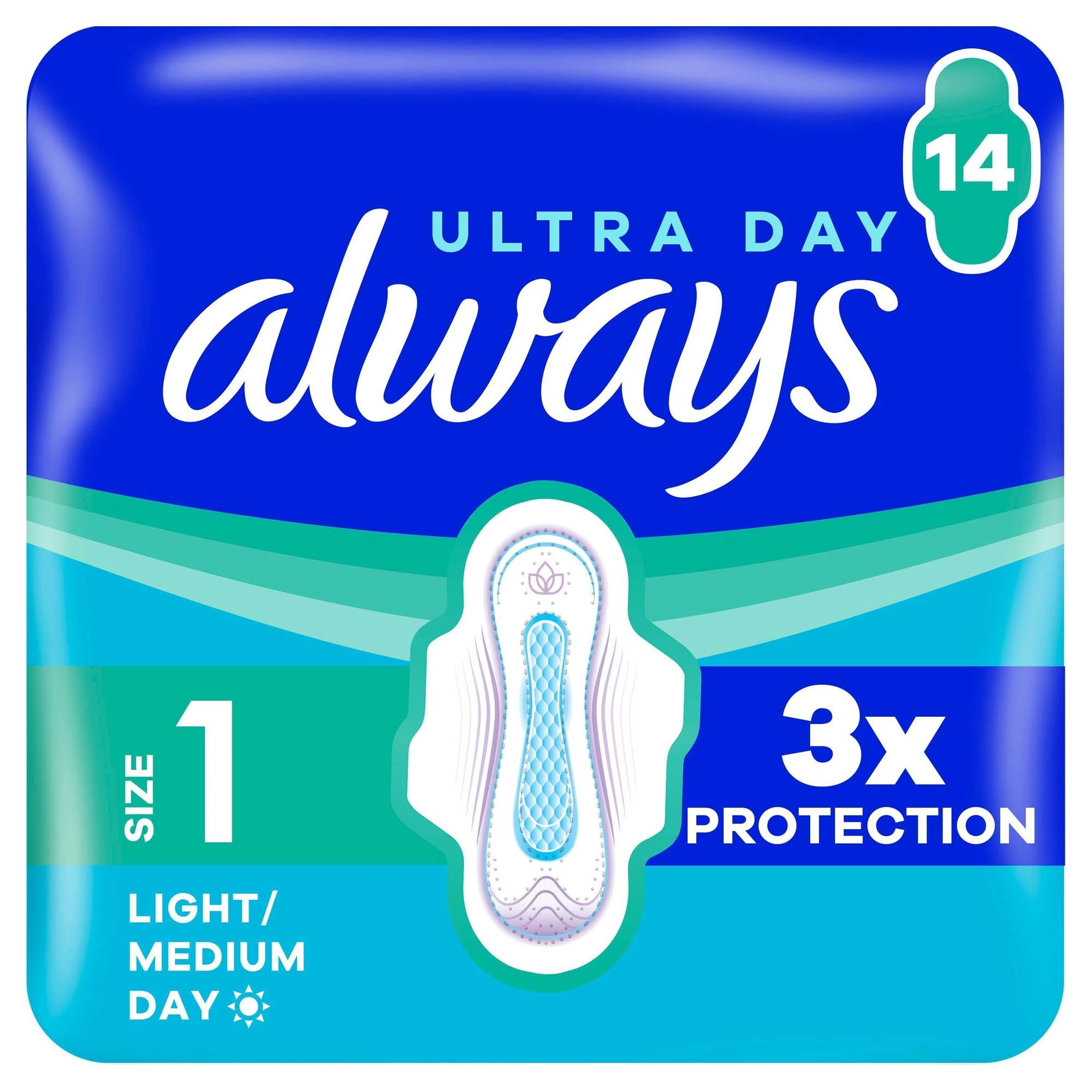 Always Ultra Day Bindor Normal Stl 1 Med Vingar 14 st | Apotek Hjärtat
