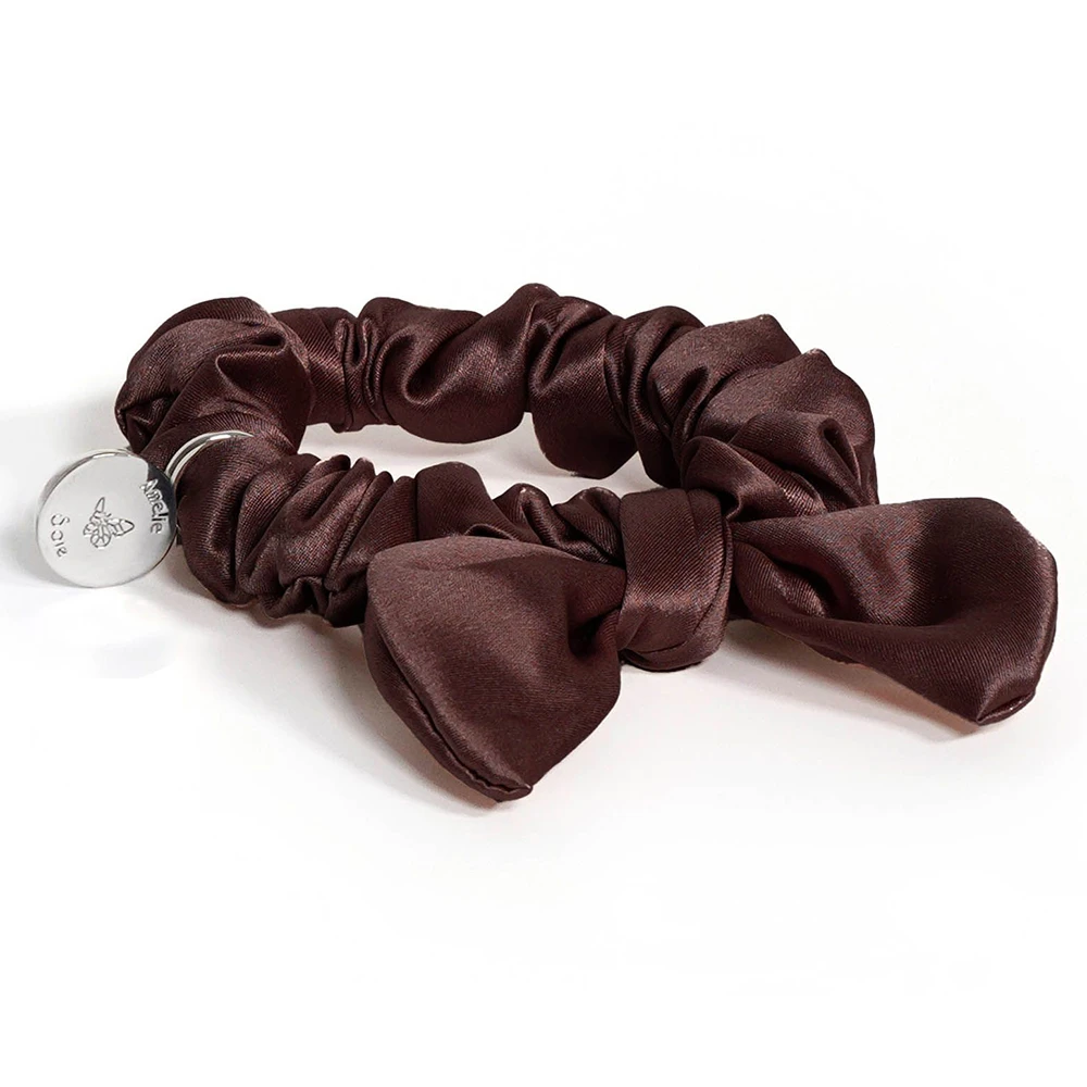 Amelie Soie Silk Bow Brown