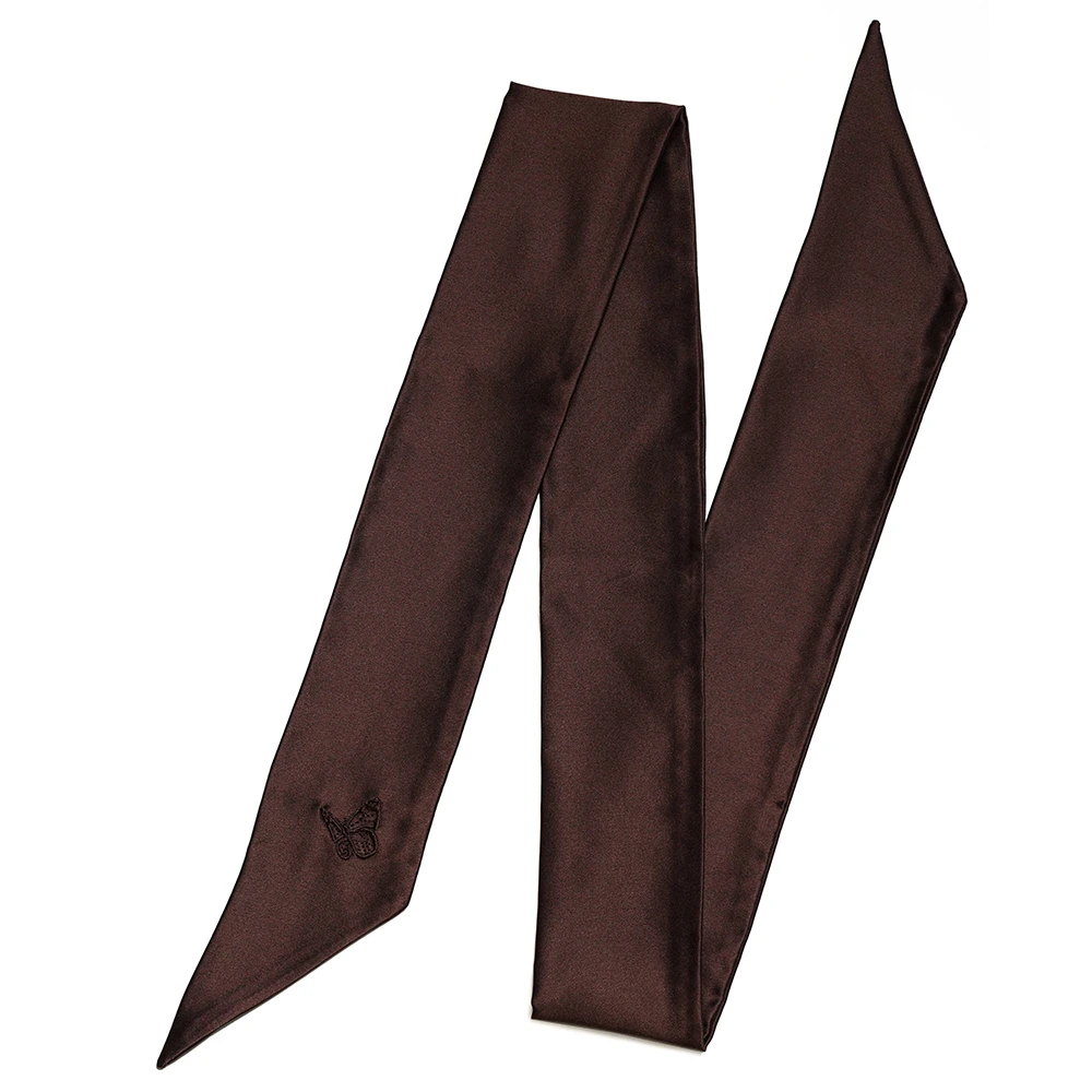 Amelie Soie Silk Scarf Brown
