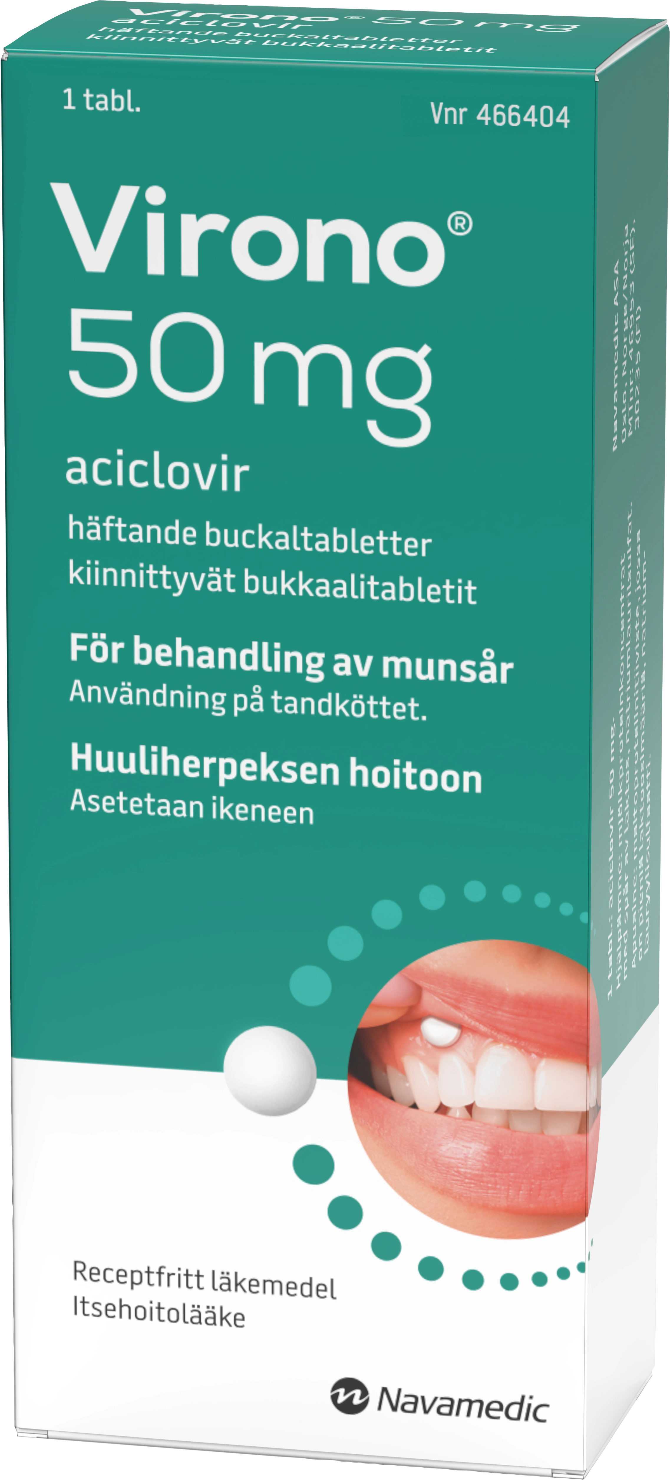 buckaltablett, häftande 50 mg, 1 st