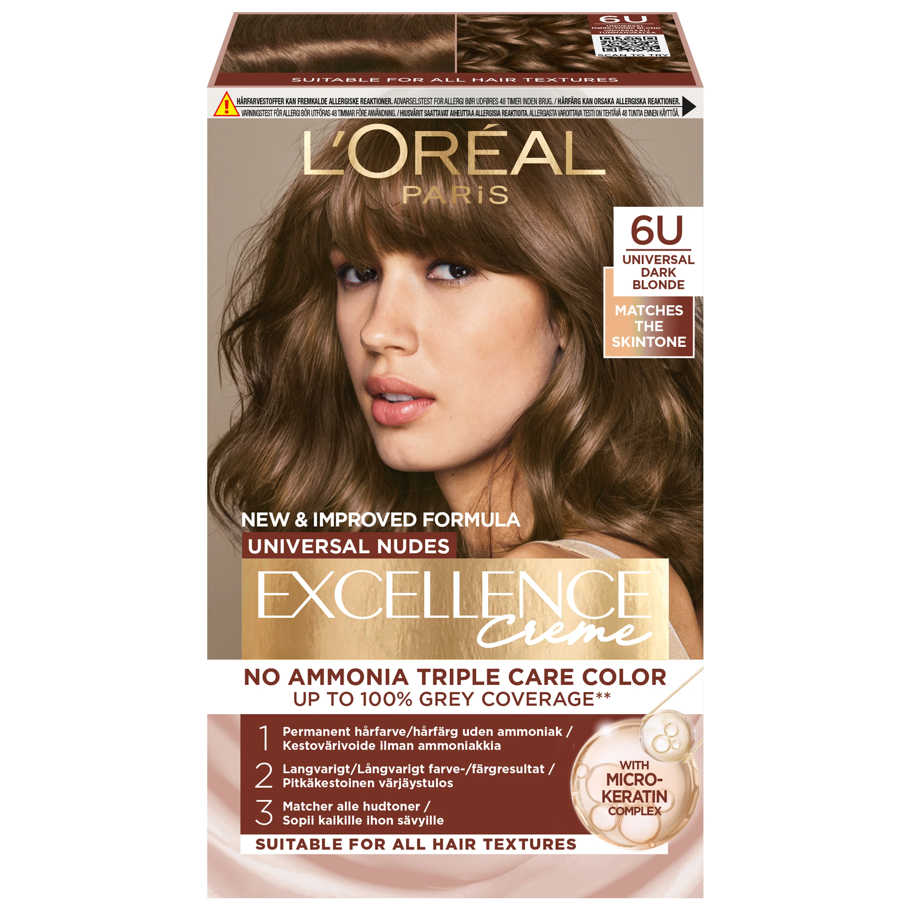 L\'Oréal Paris Excellence Universal Nudes Permanent Color Dark Blonde 1-pack