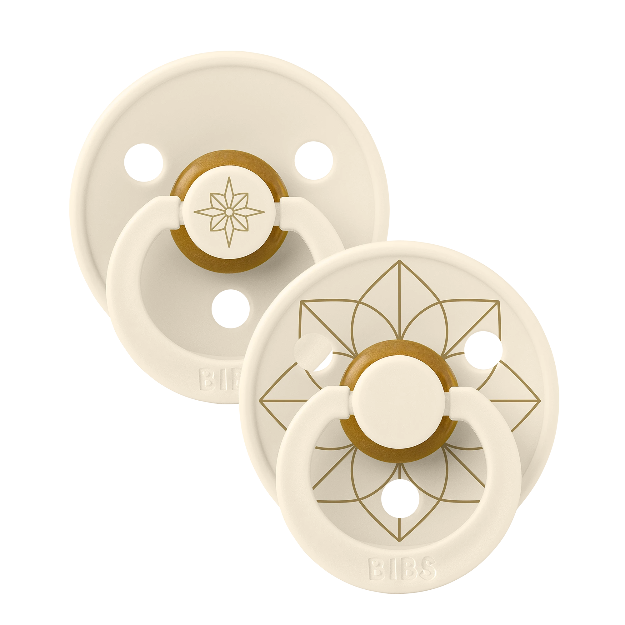 Pacifier Studio Colour Noor Latex Size 1 Ivory Gold 2-pack