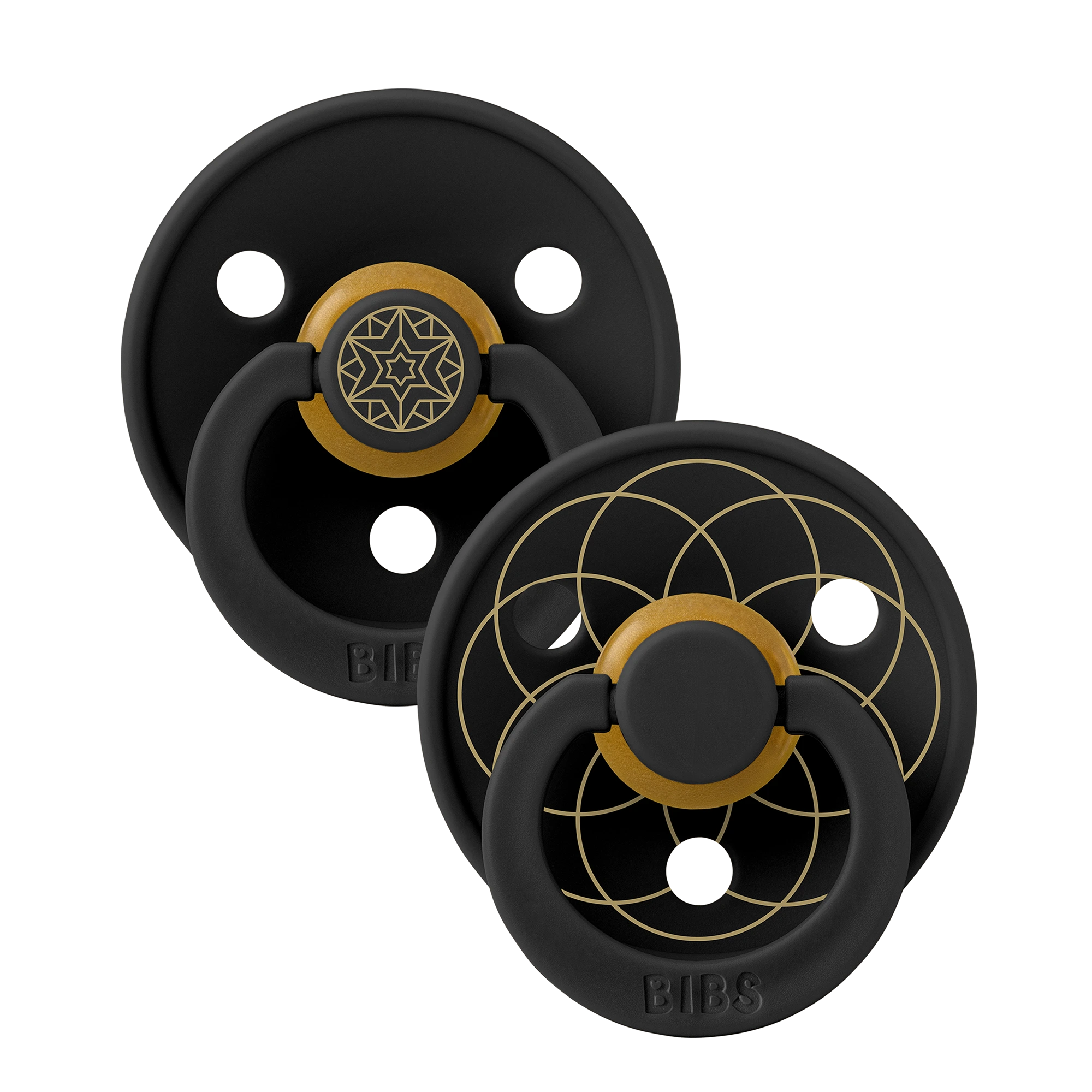 Pacifier Studio Colour Layl Latex Size 1 Black Gold 2-pack